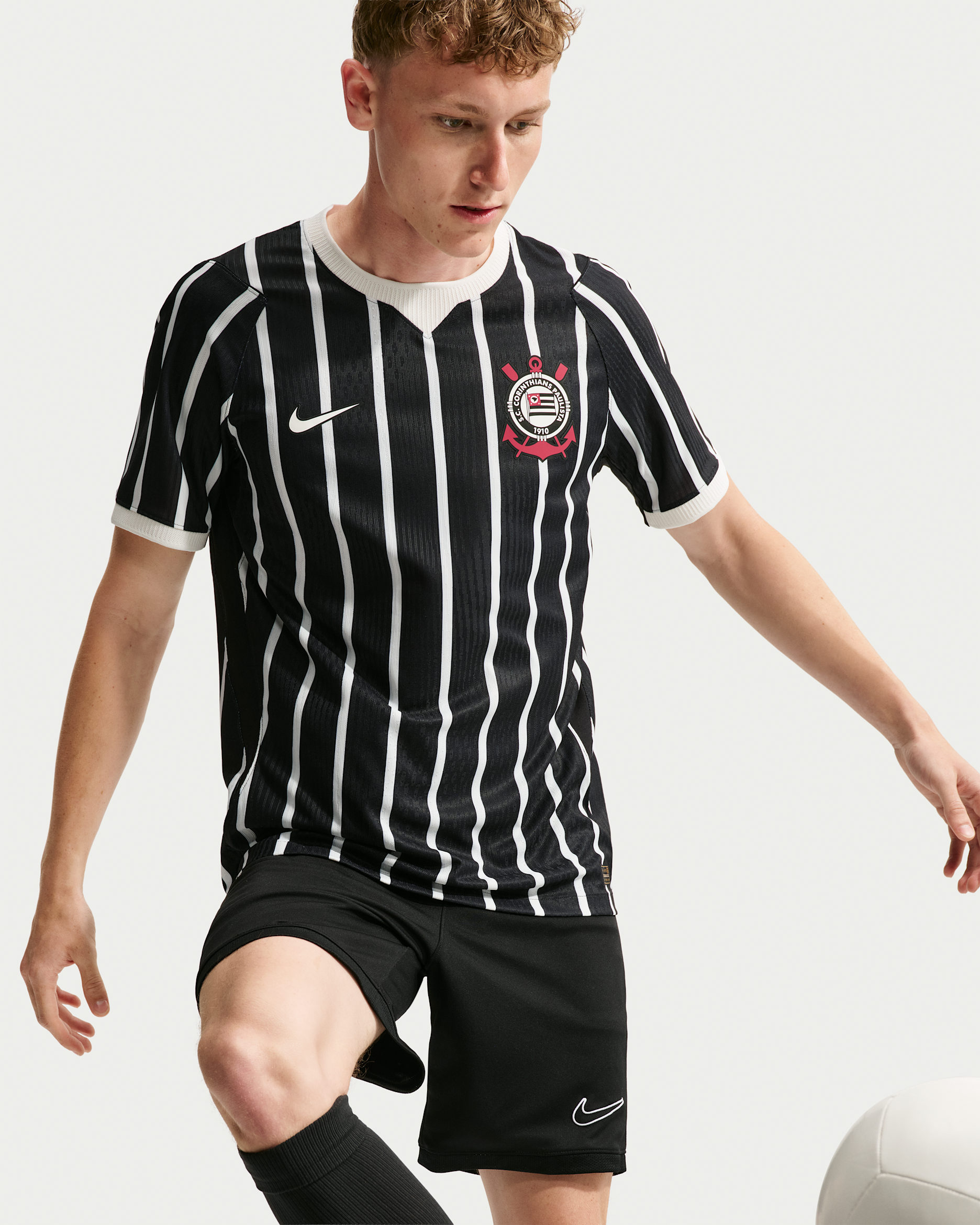 S.C. Corinthians 2026/27 Match Away Men's Nike Aero-FIT Football Authentic Shirt - Black/Sail/Sail