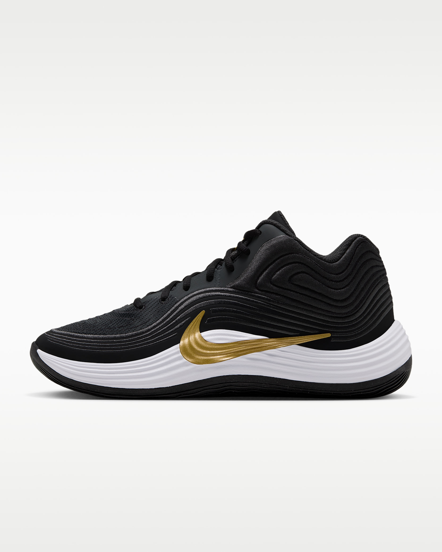 Nike Precision 8 MID Men's Basketball Shoes - Dark Smoke Grey/Black/Flat Gold/Metallic Gold