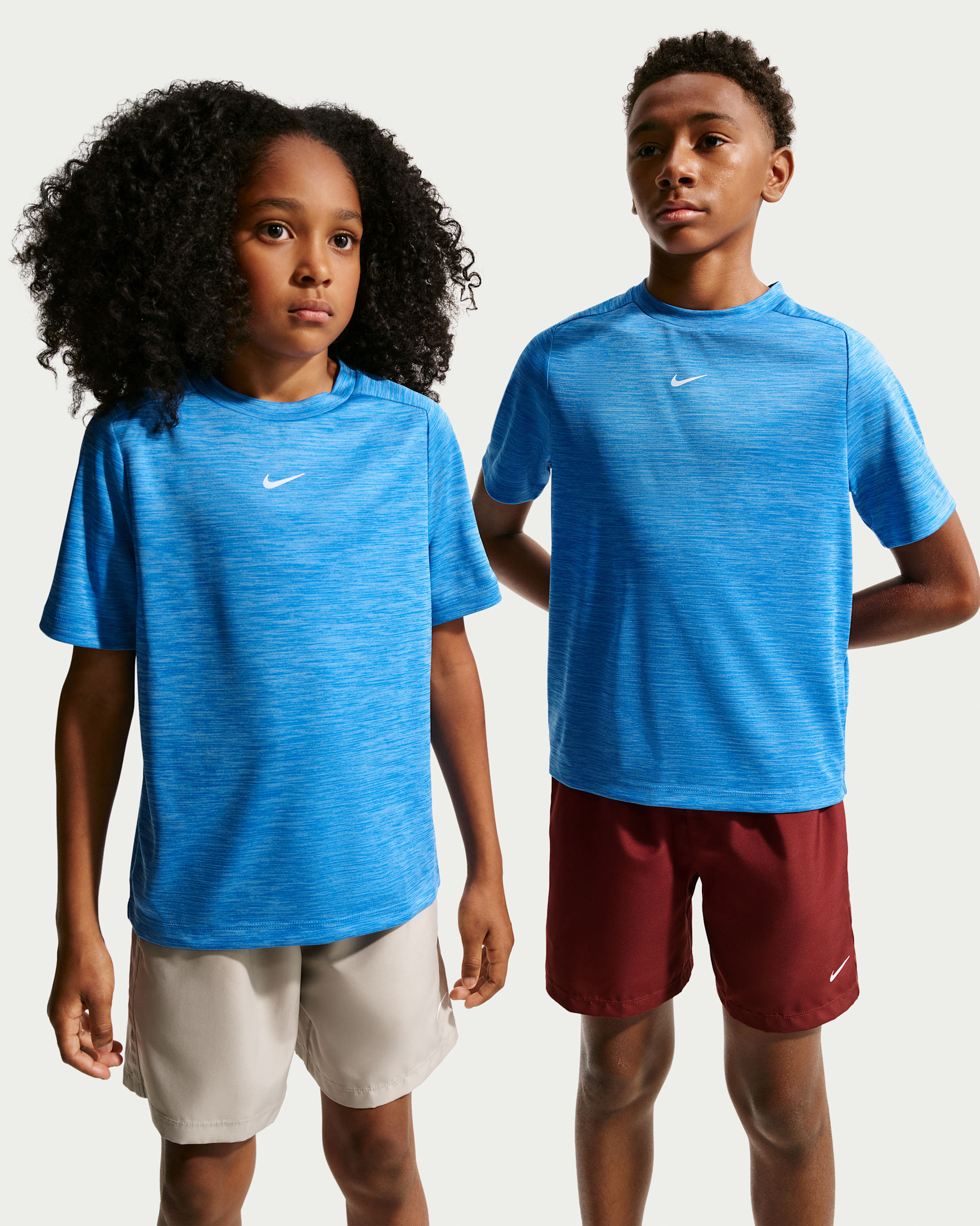 Nike Multi Older Kids' Dri-FIT Short-Sleeve Top - Light Photo Blue/Football Blue/White