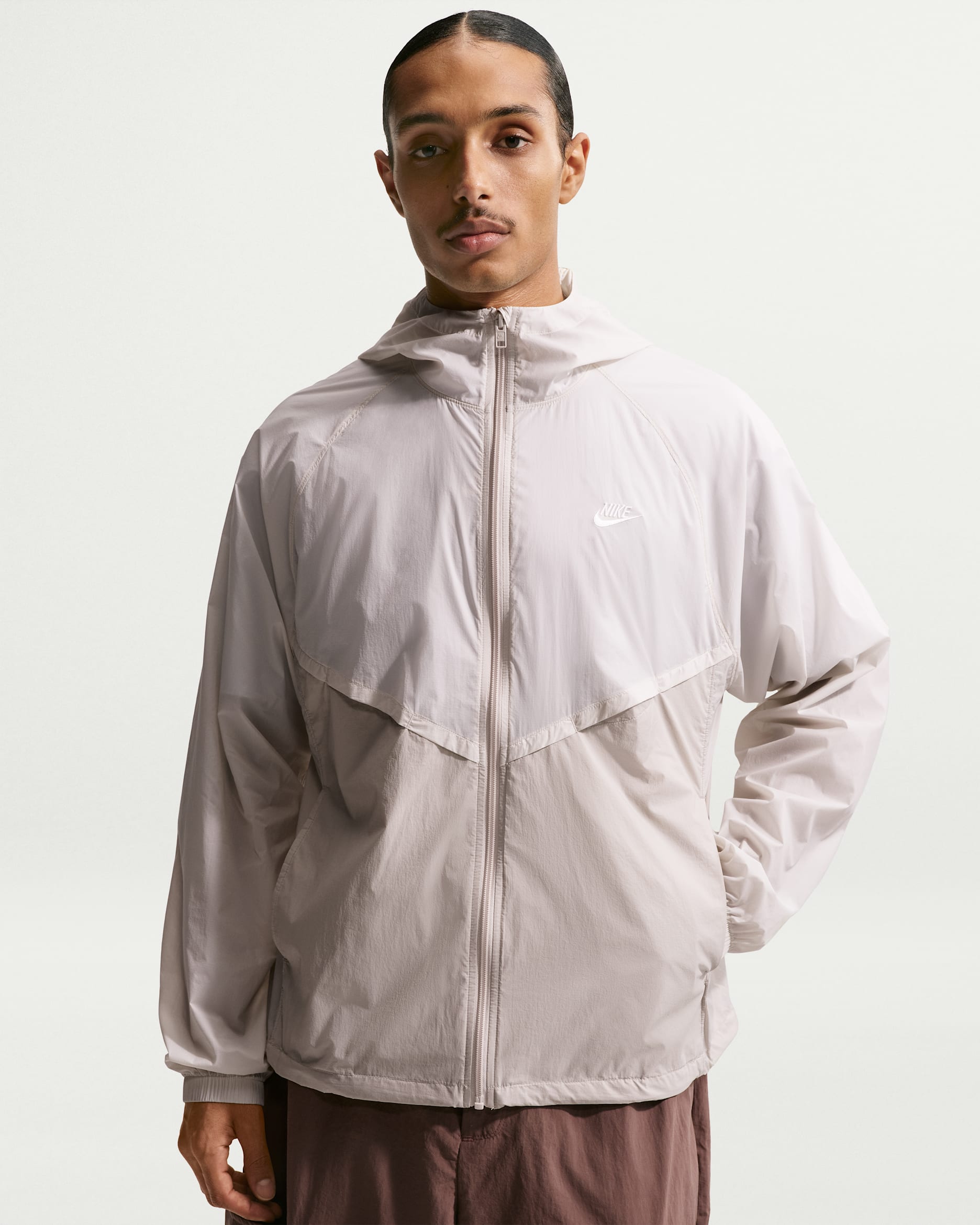 Nike Windrunner Men's Unlined Full-Zip UV Jacket - Light Orewood Brown/Cream II/White