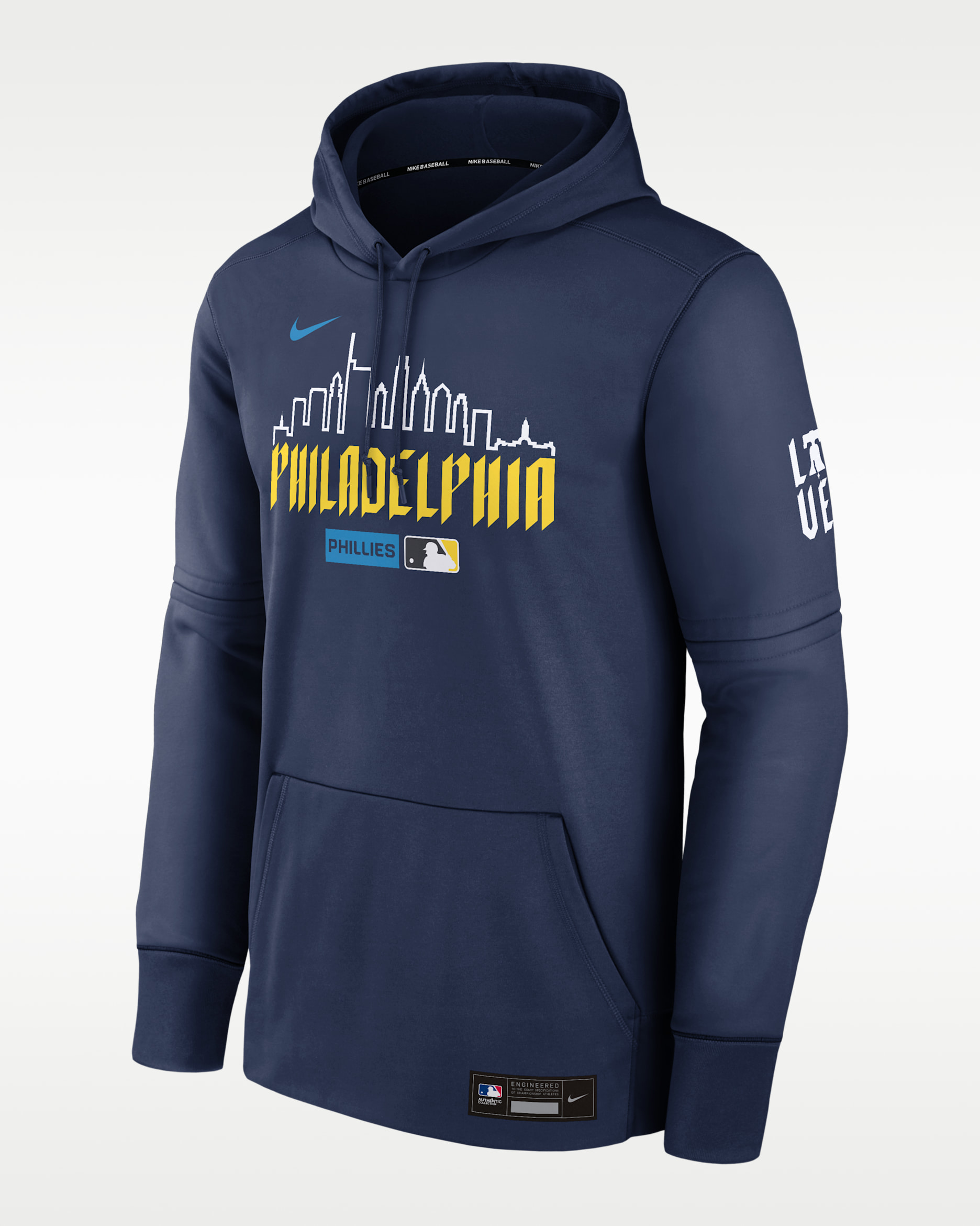 Philadelphia Phillies Authentic Collection City Connect Men's Nike Therma MLB Pullover Hoodie - Navy