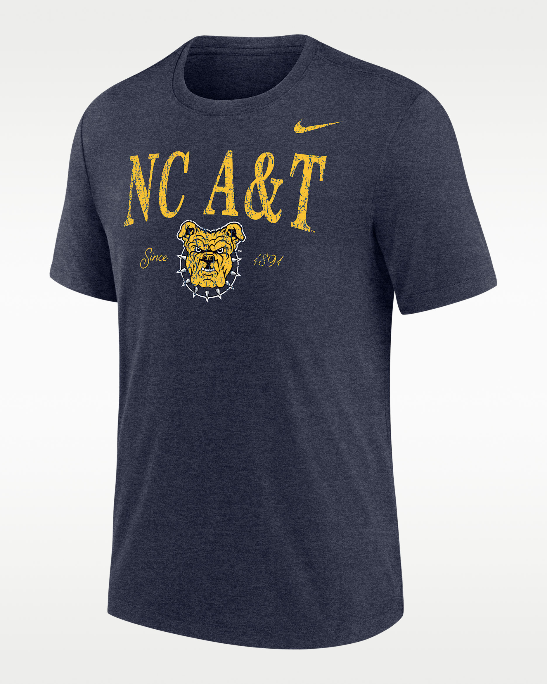 Nike College (North Carolina A&T University) Men's Tri-Blend Short-Sleeve T-Shirt - College Navy
