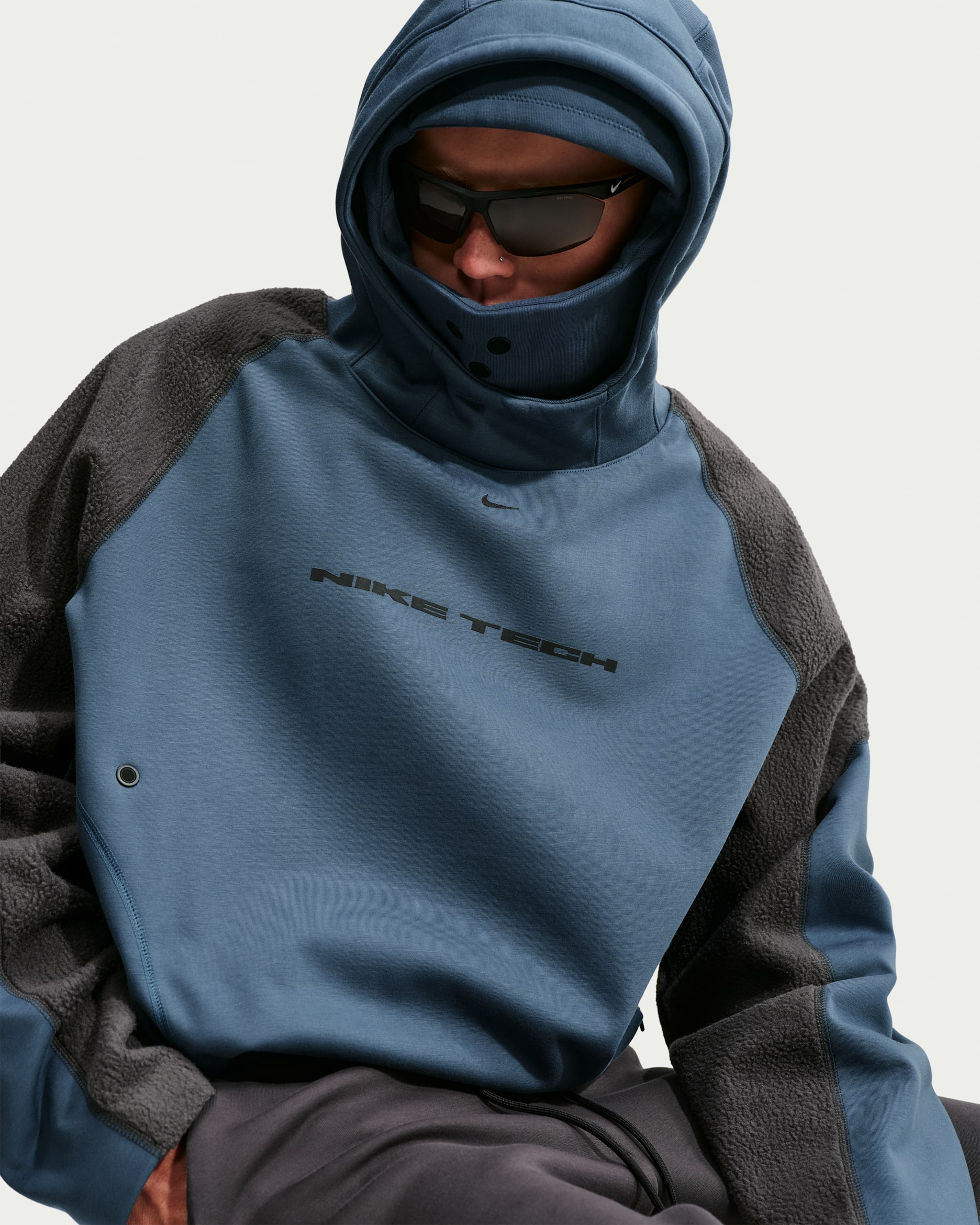 Nike Tech Boreas ekstra stor hettegenser til herre - New Slate/Anthracite/Svart