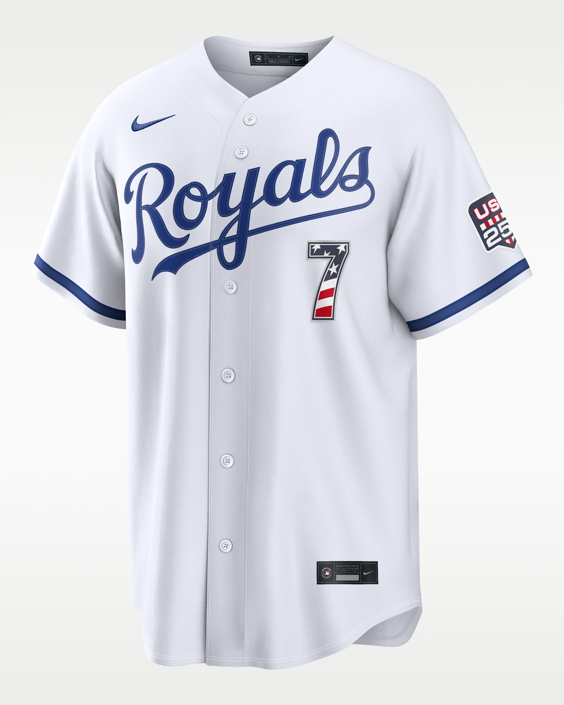Bobby Witt Jr. Kansas City Royals USA 250 Men's Nike MLB Stadium Jersey - White