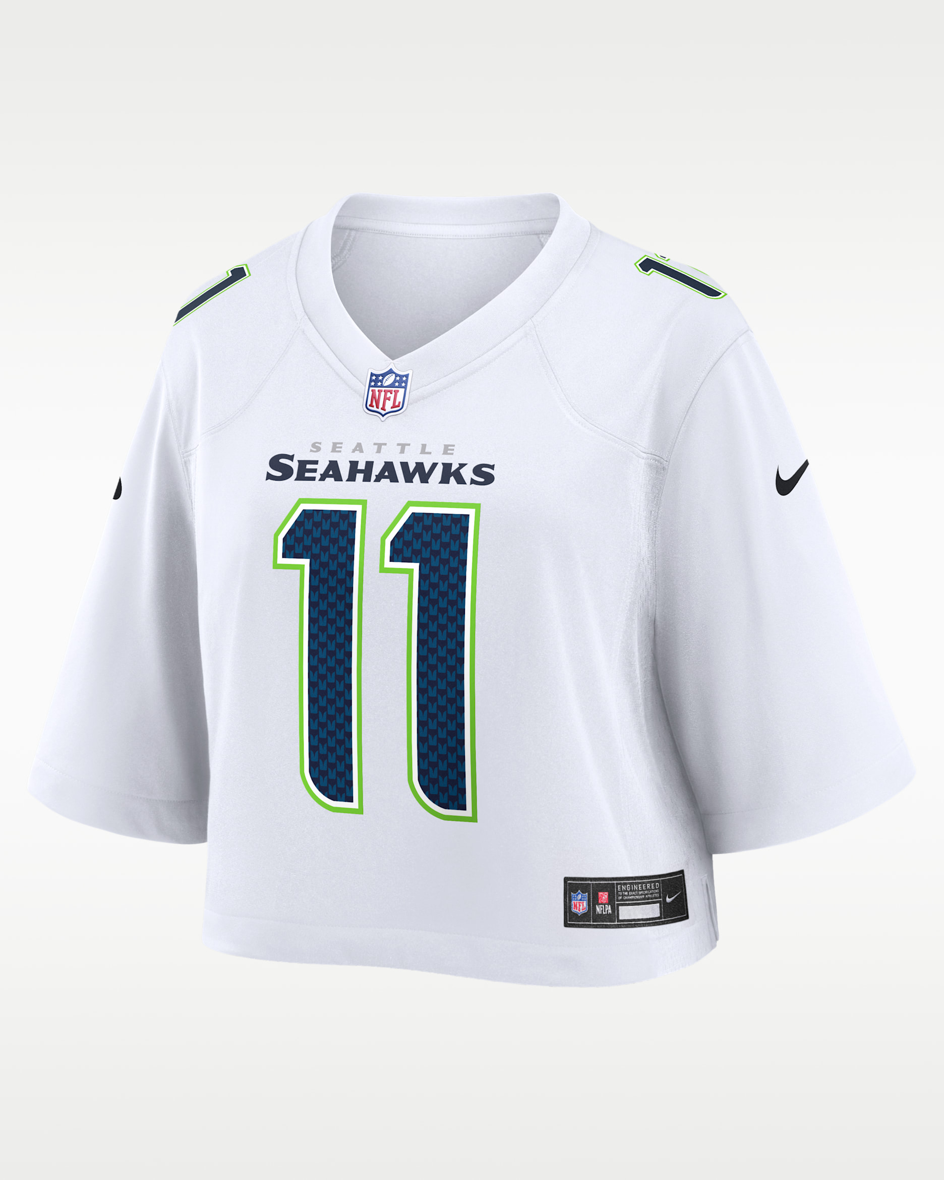 Jaxon Smith-Njigba Seattle Seahawks Women's Nike NFL Cropped Tundra Game Jersey - White