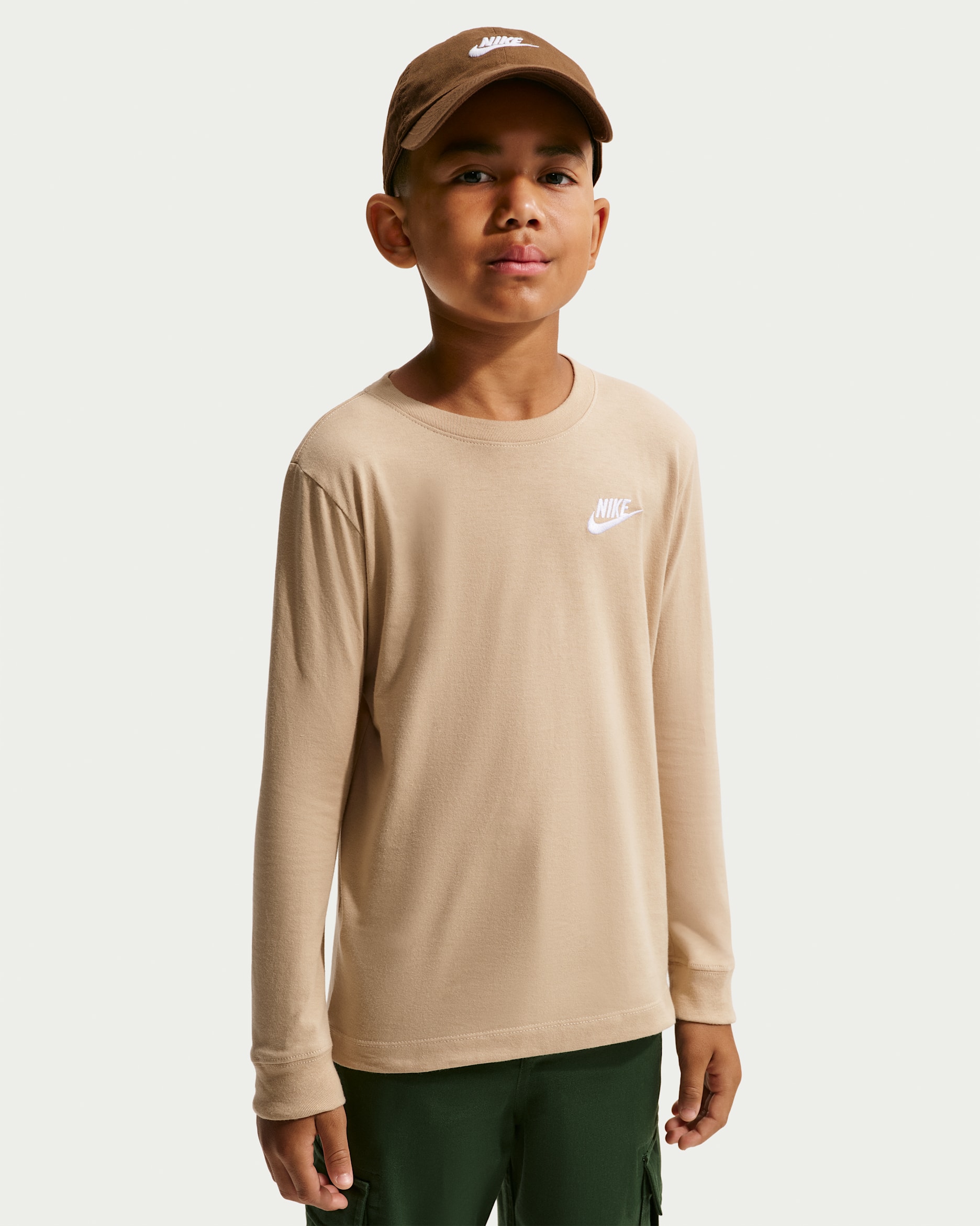 Playera de manga larga para niños grandes Nike Sportswear - Lino
