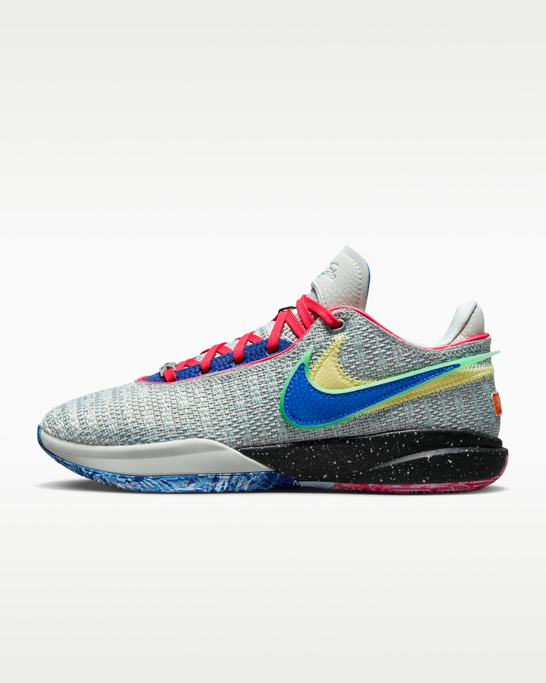 LeBron XX EP Basketball Shoes - Light Silver/Lemon Chiffon/Safety Orange/Hyper Royal