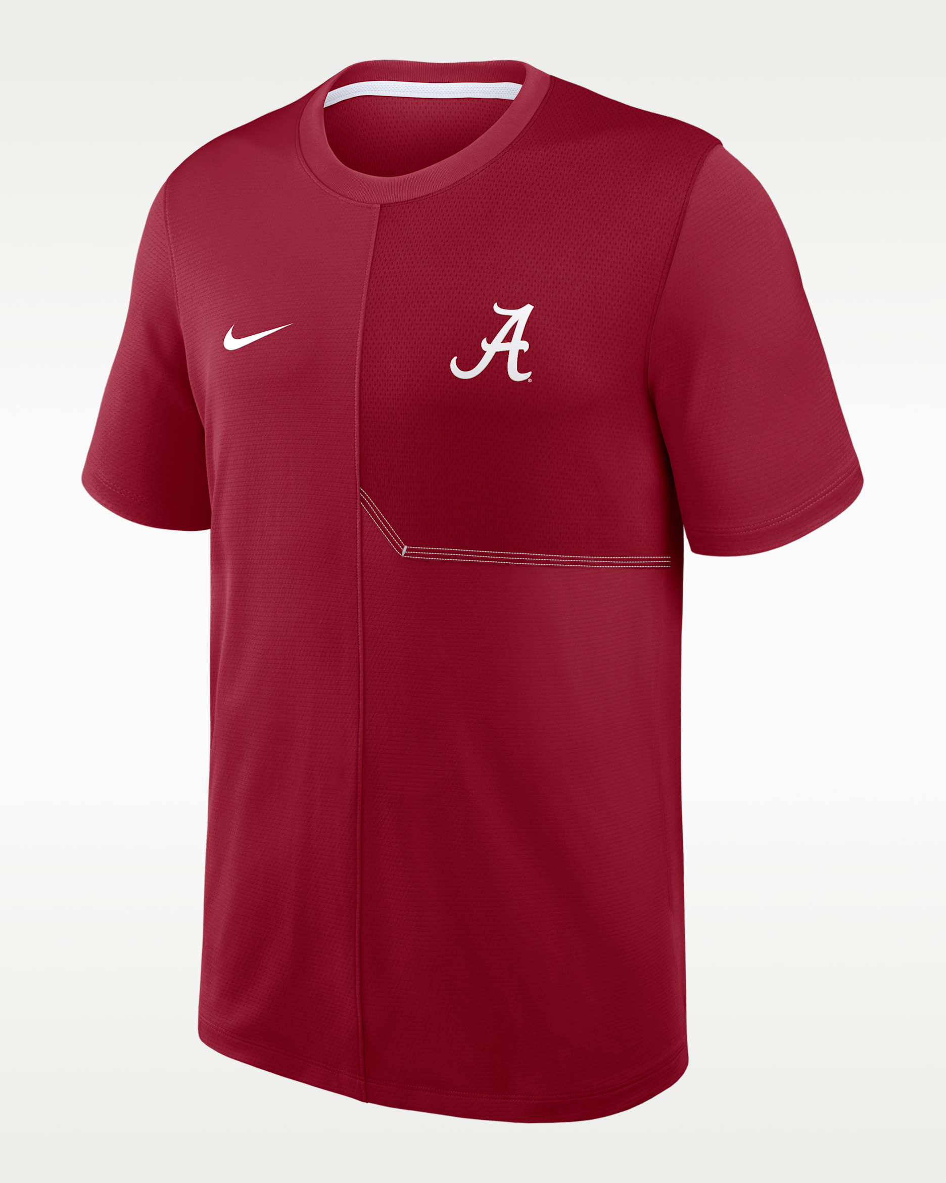 Alabama Sideline Coach Men's Nike Dri-FIT College Top - Team Crimson/White
