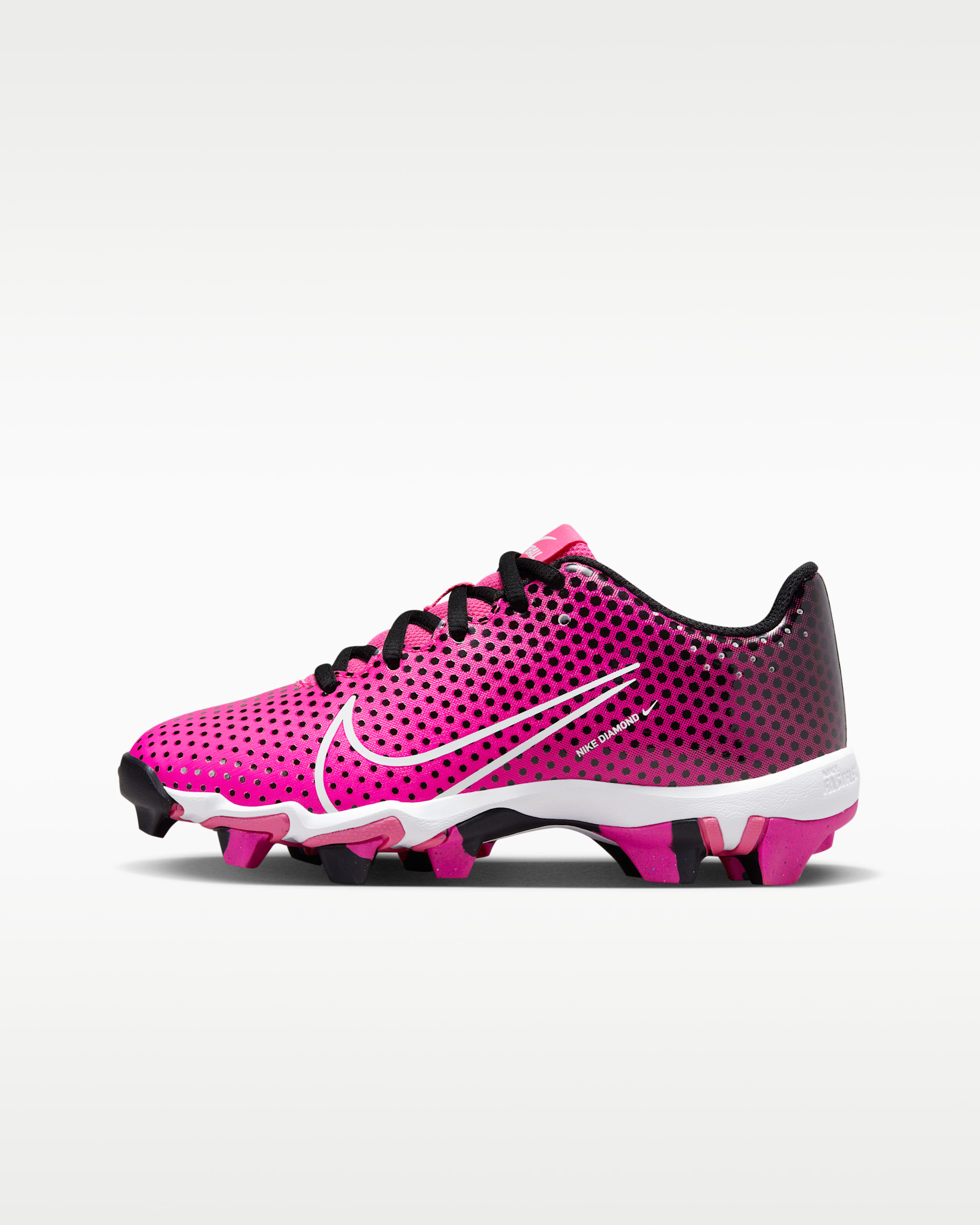 Nike Hyperdiamond 4 Keystone GG Big Kids' Softball Cleats - Black/Fierce Pink/White