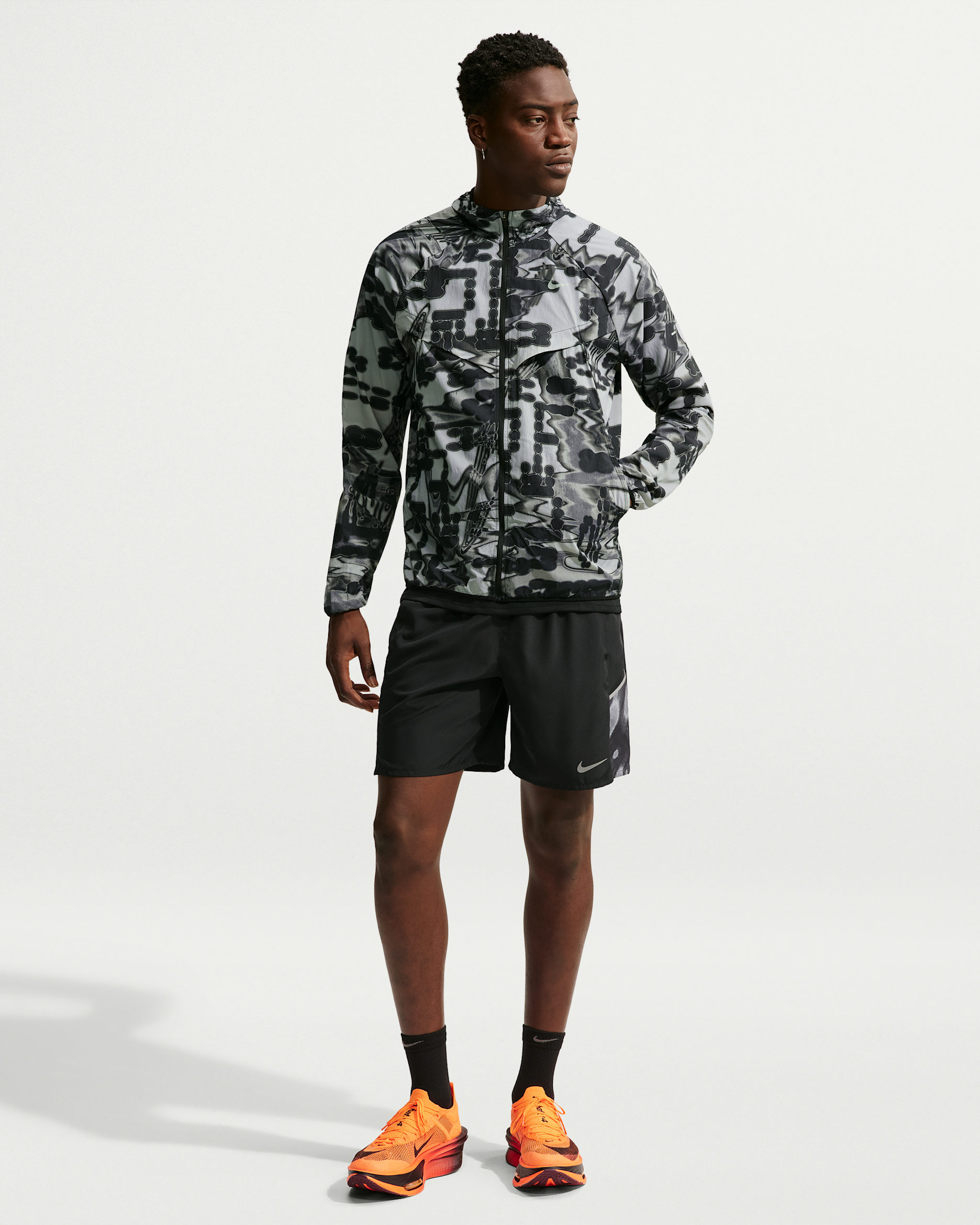 Giacca da running stampata con protezione UV Repel Nike Stride – Uomo - Stealth