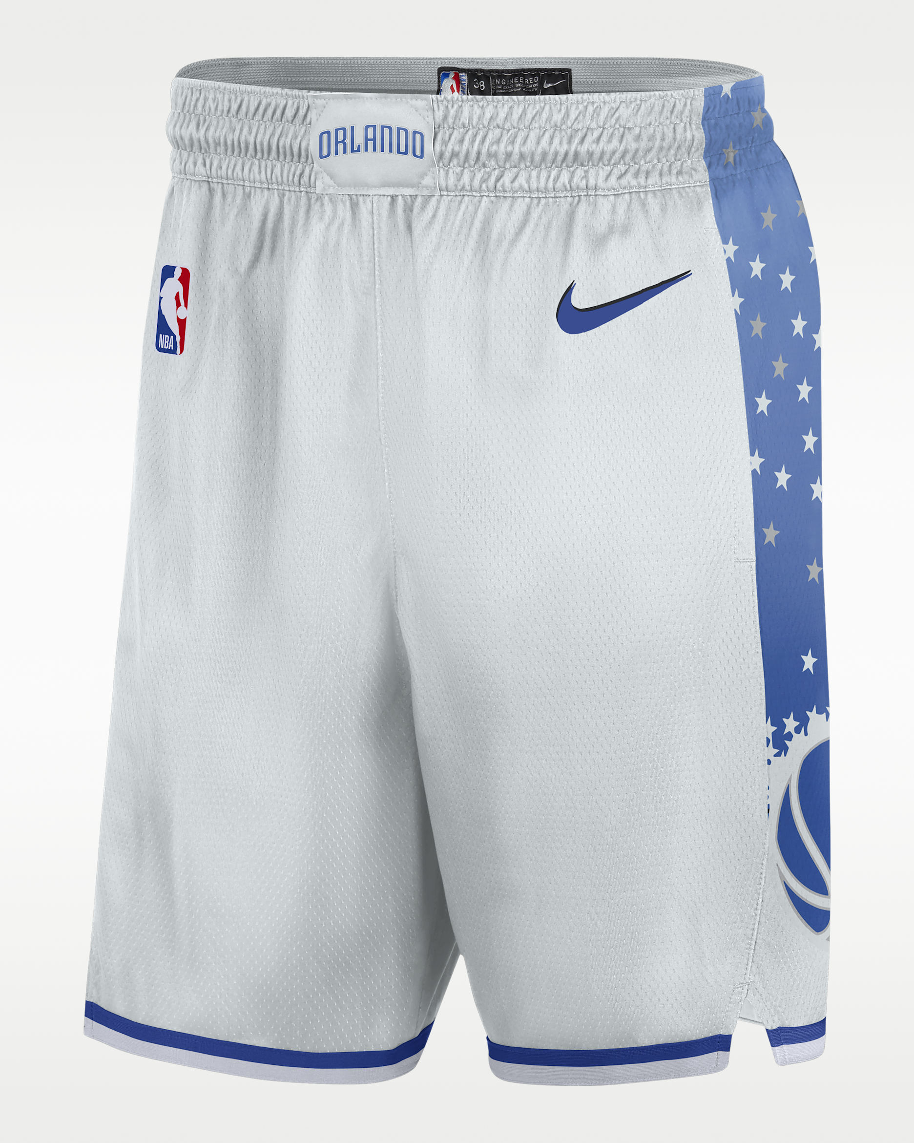 Shorts de alero polivalente de la NBA Nike Dri-FIT para hombre de los Orlando Magic de la colección City Edition - Platino puro/Royal juego
