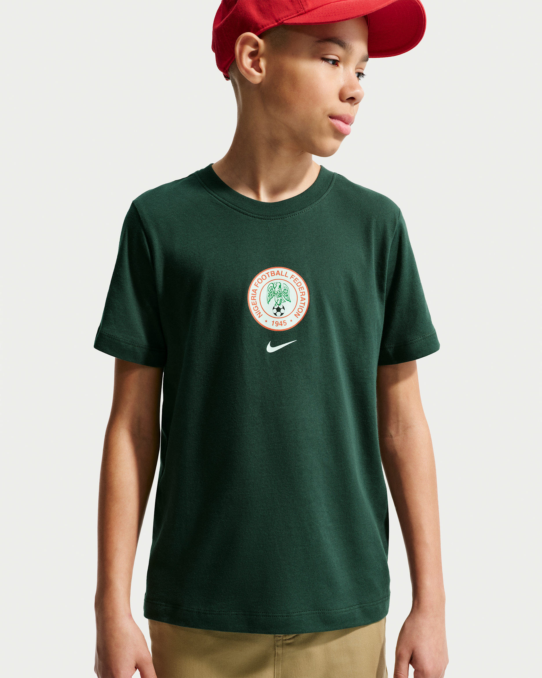 Nigeria Big Kids' Nike Soccer T-Shirt - Pro Green