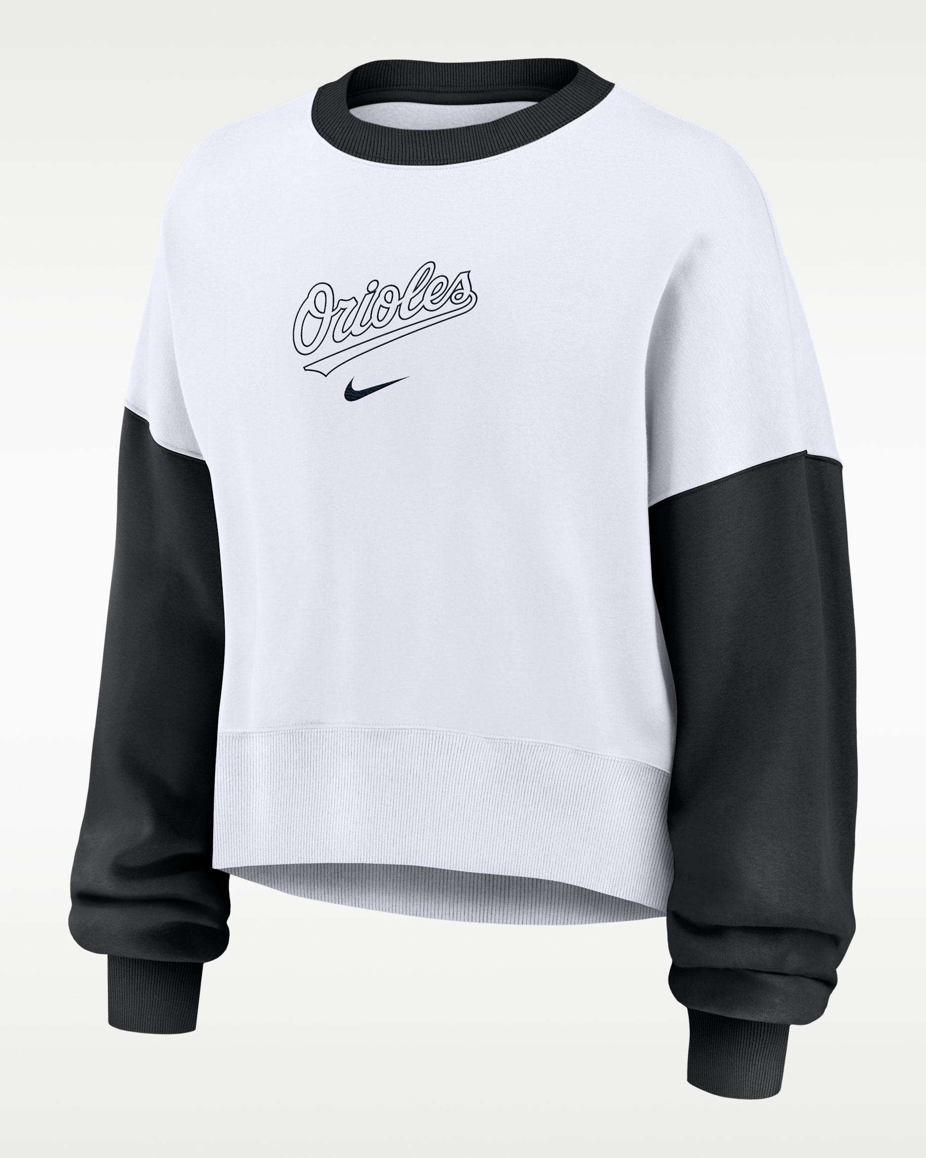 Baltimore Orioles Primary Women's Nike MLB Pullover Crew - White