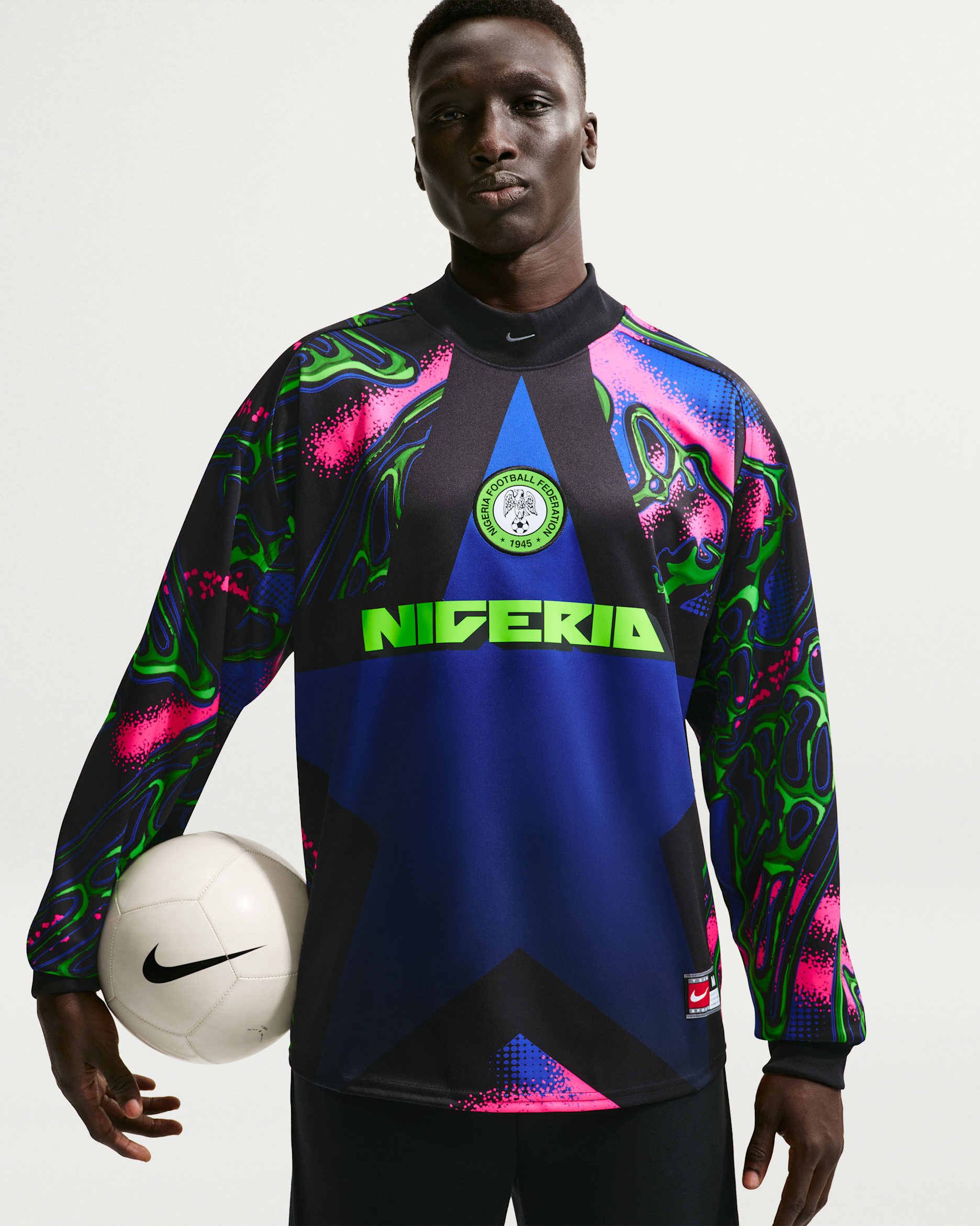 Maillot de foot Nike Nigeria Hollywood Keeper pour homme - Noir/Hyper Pink/Blanc