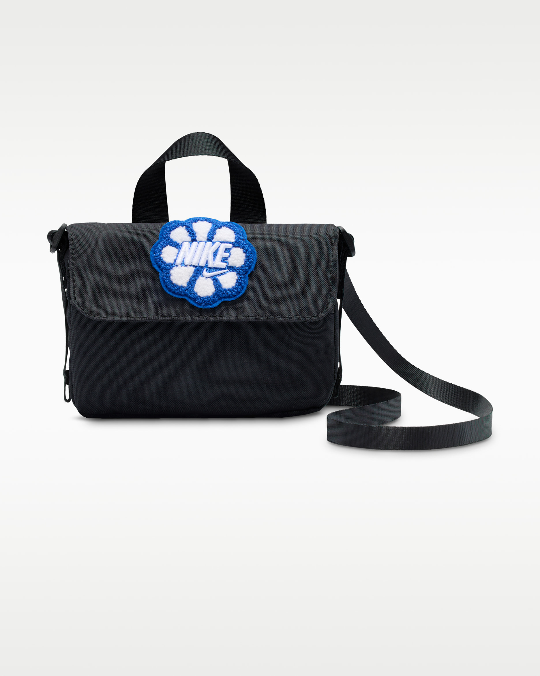 Nike Older Kids' Cross-Body Bag (1L) - Black/Game Royal/White