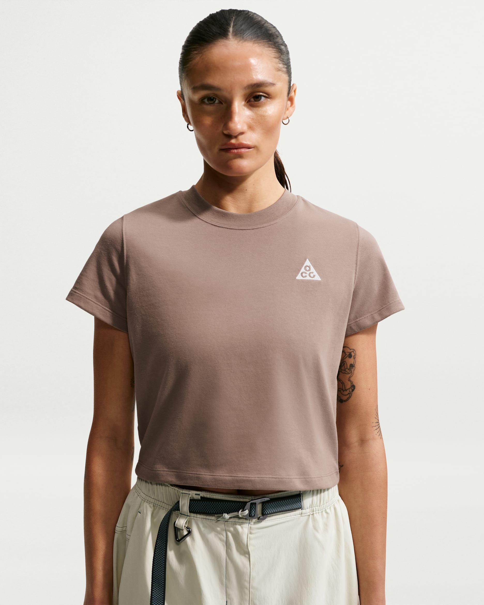 Nike ACG Women's Dri-FIT Short-Sleeve Top - Mink Brown/Summit White