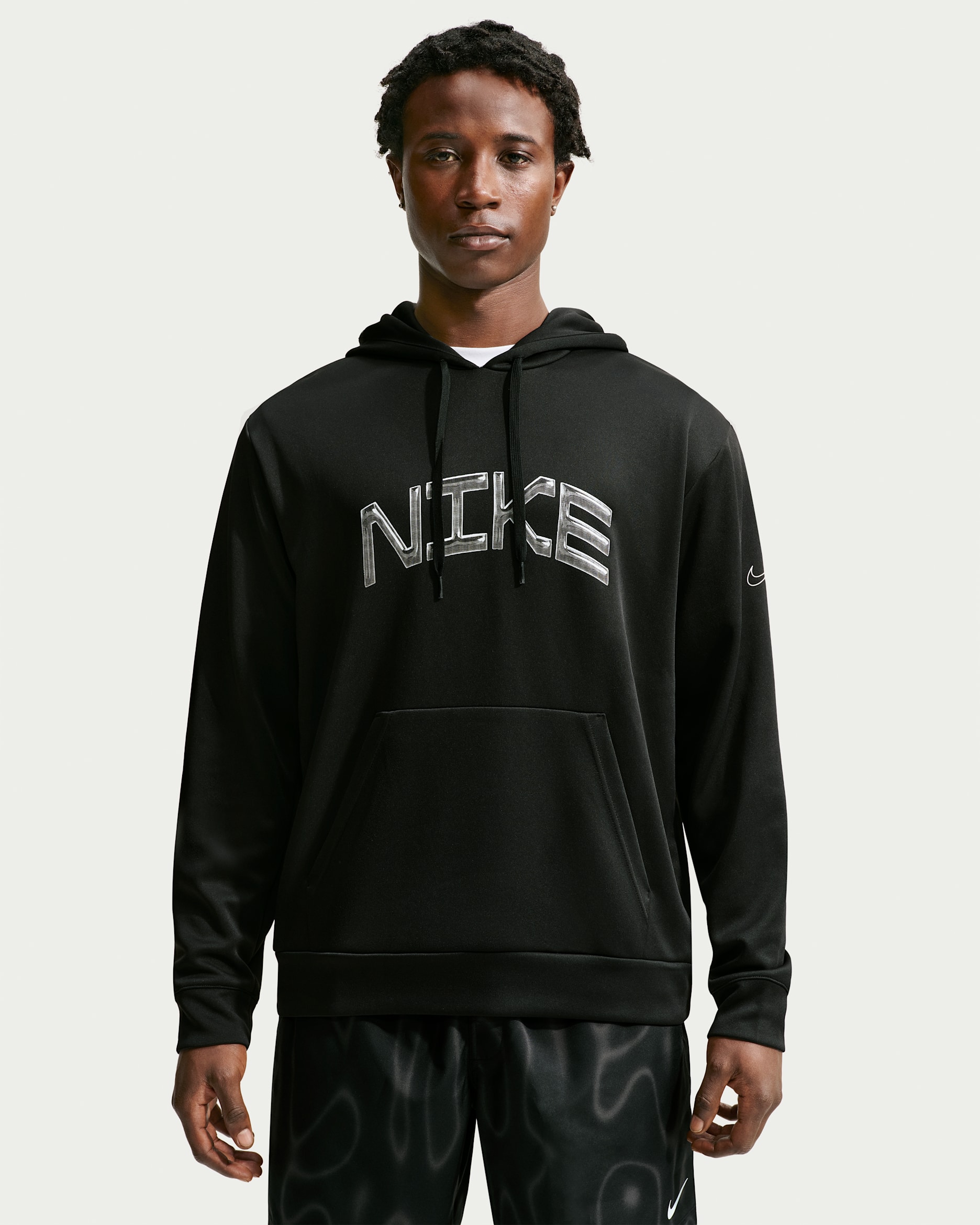 Sudadera con gorro Dri-FIT con protección contra los rayos UV para hombre Nike Flex - Negro/Blanco