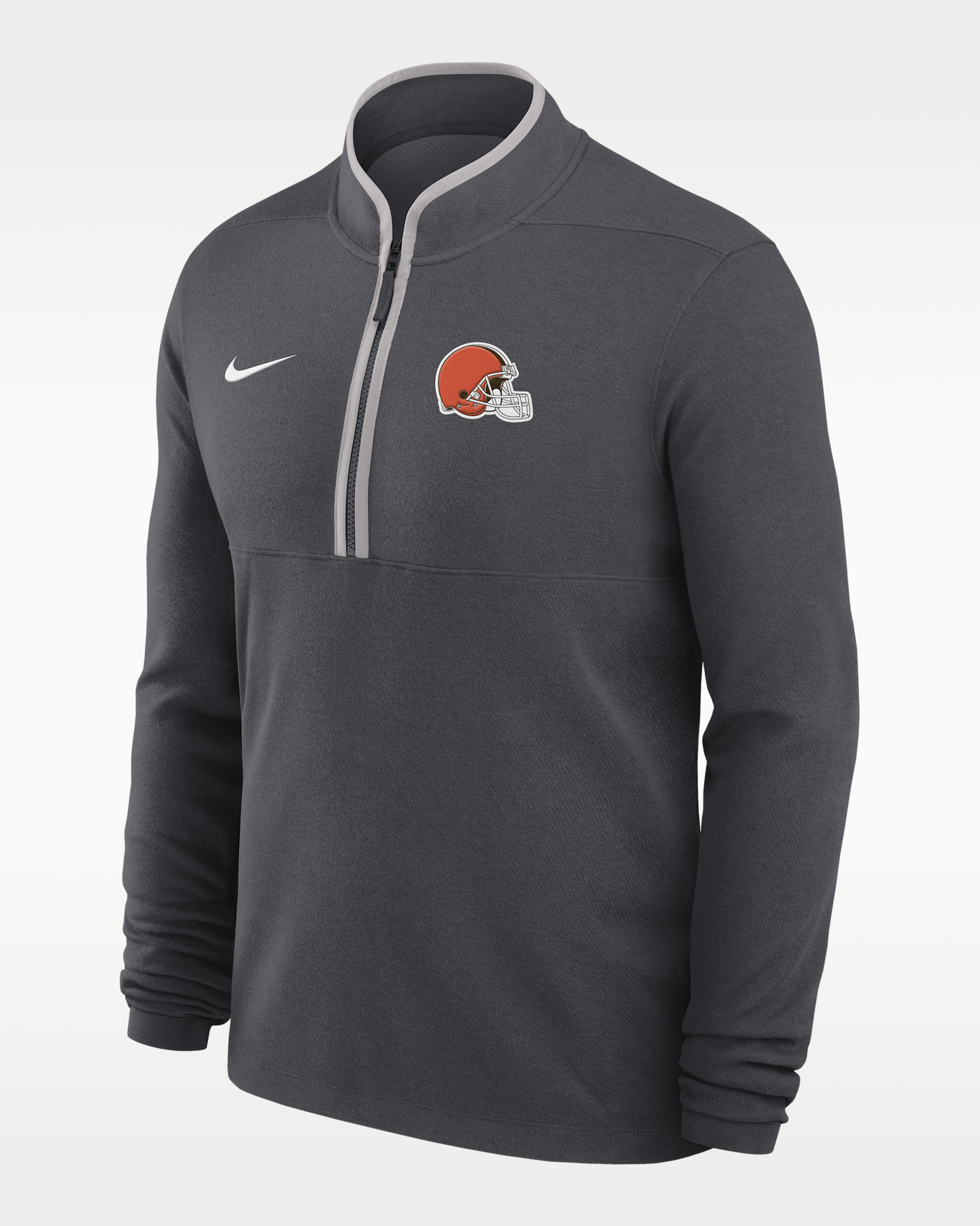 Playera de manga larga Nike Dri-FIT de la NFL de medio cierre para hombre Cleveland Browns Logo Victory - Antracita