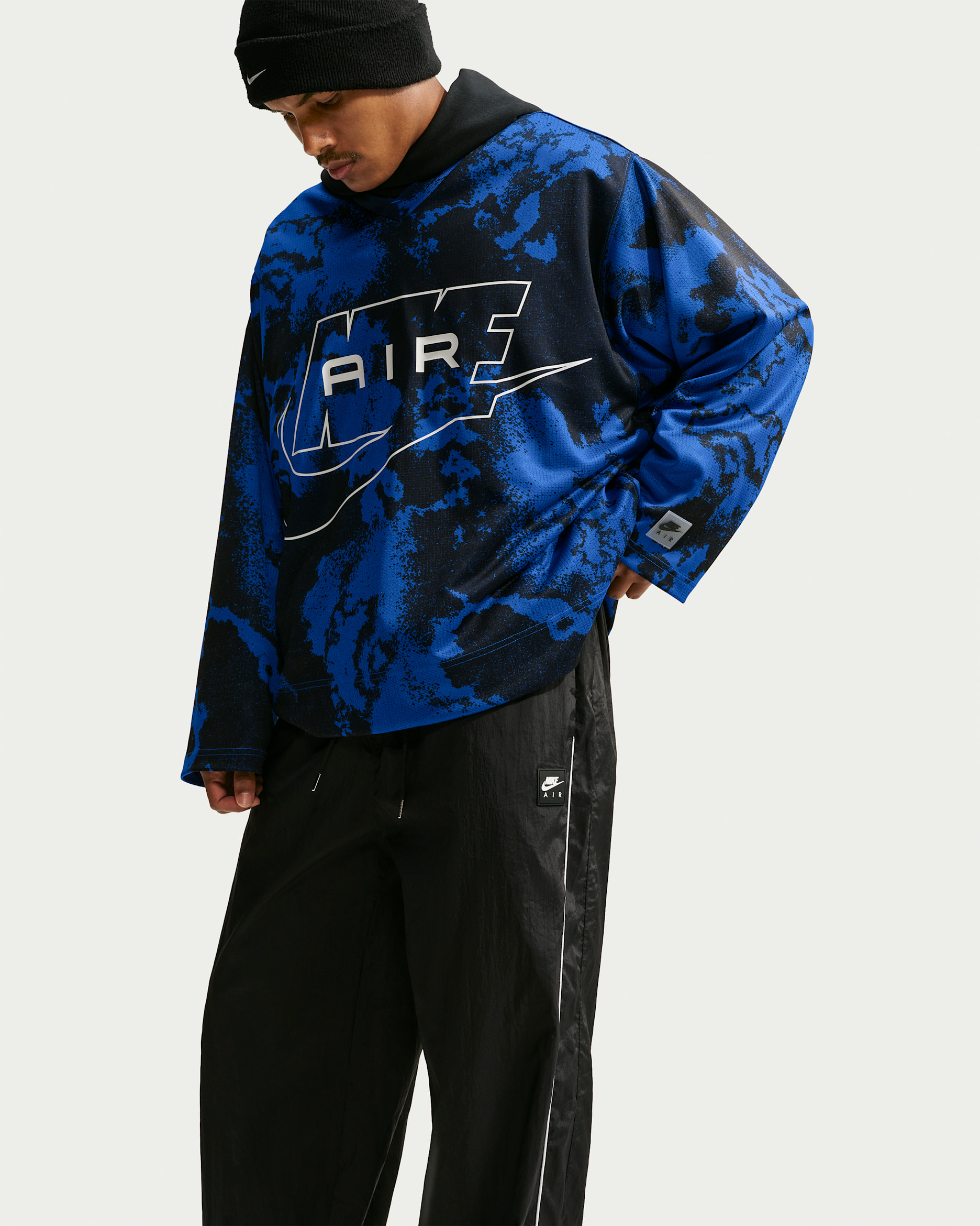 Jersey de manga larga con estampado integral para hombre Nike Air - Royal juego/Blanco