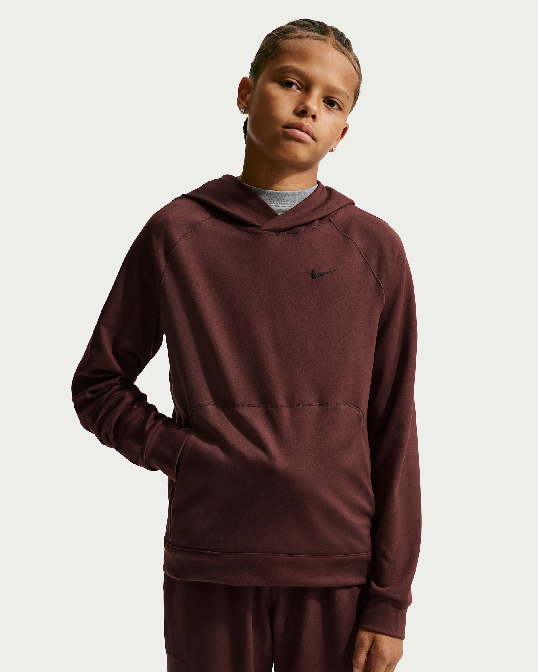 Nike Primary Nanoknit Big Kids' (Boys') Dri-FIT UV Protection Pullover Hoodie - Mystic Dates/Mystic Dates
