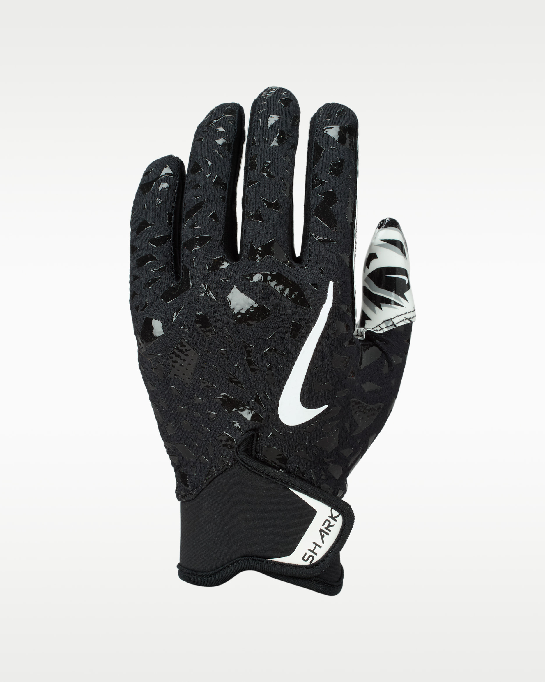 Guantes de fútbol americano para niños talla grande (1 par) Nike Shark 2.0 - Negro/Negro/Blanco