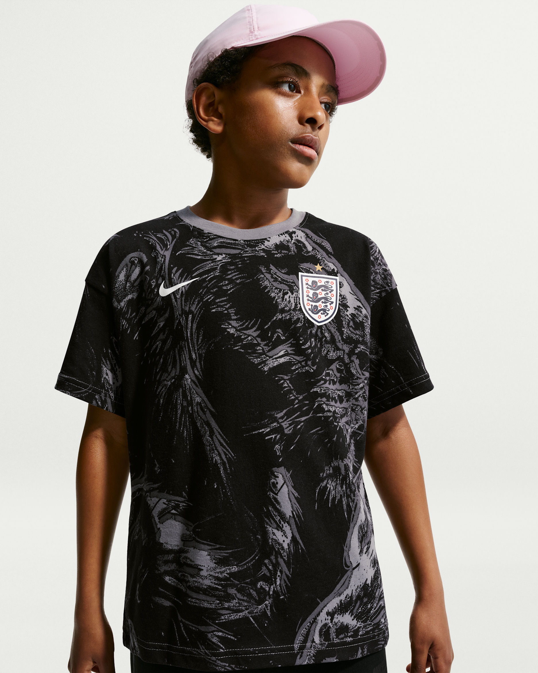 Playera de fútbol Nike para niños talla grande England - Gris acero oscuro