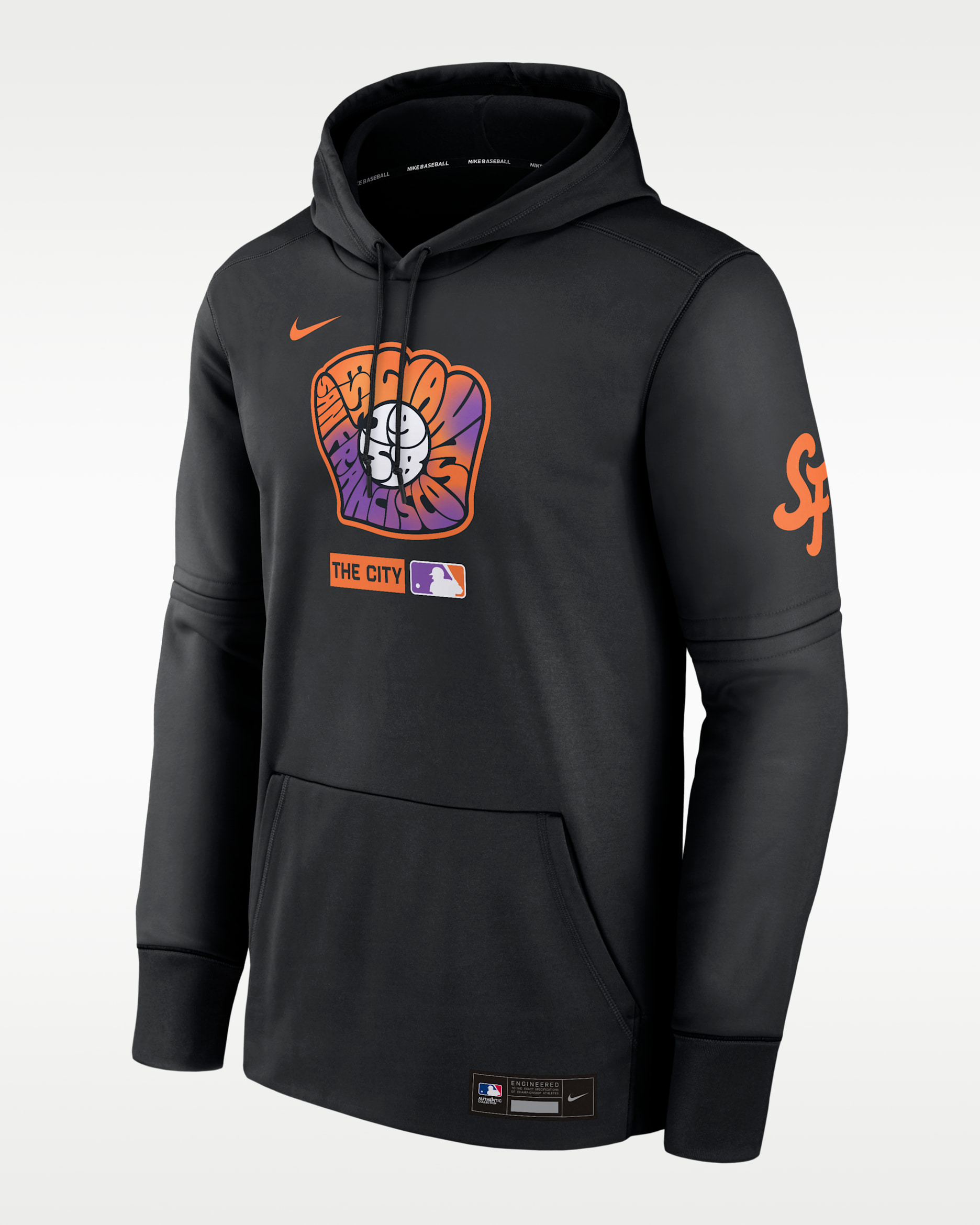San Francisco Giants Authentic Collection City Connect Men's Nike Therma MLB Pullover Hoodie - Black