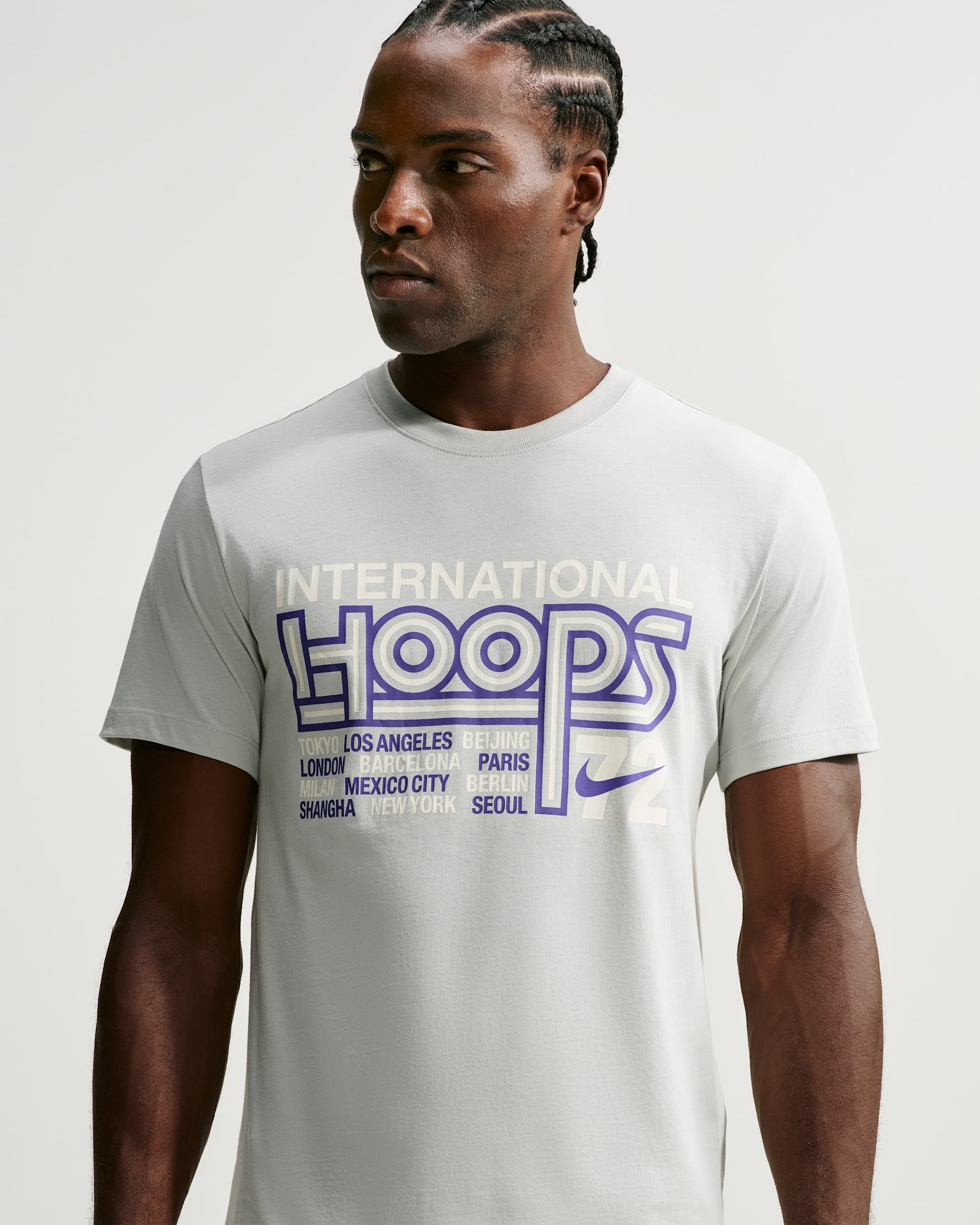 Nike Basketball-T-shirt til mænd - Light Silver
