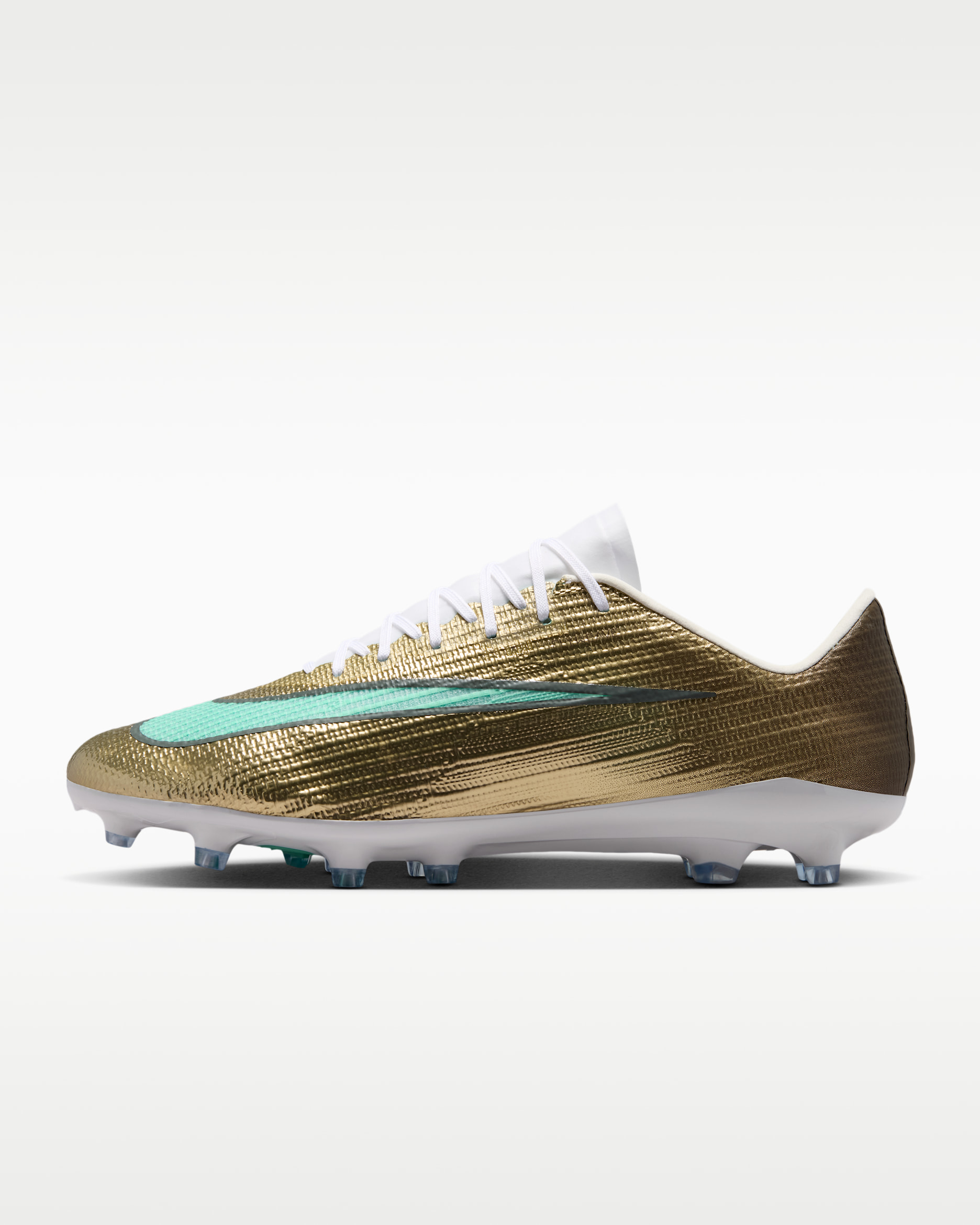 Nike Mercurial Superfly 11 Pro "Kylian Mbappé" Artificial-Grass Low-Top Soccer Cleats - Metallic Gold/Green Glow