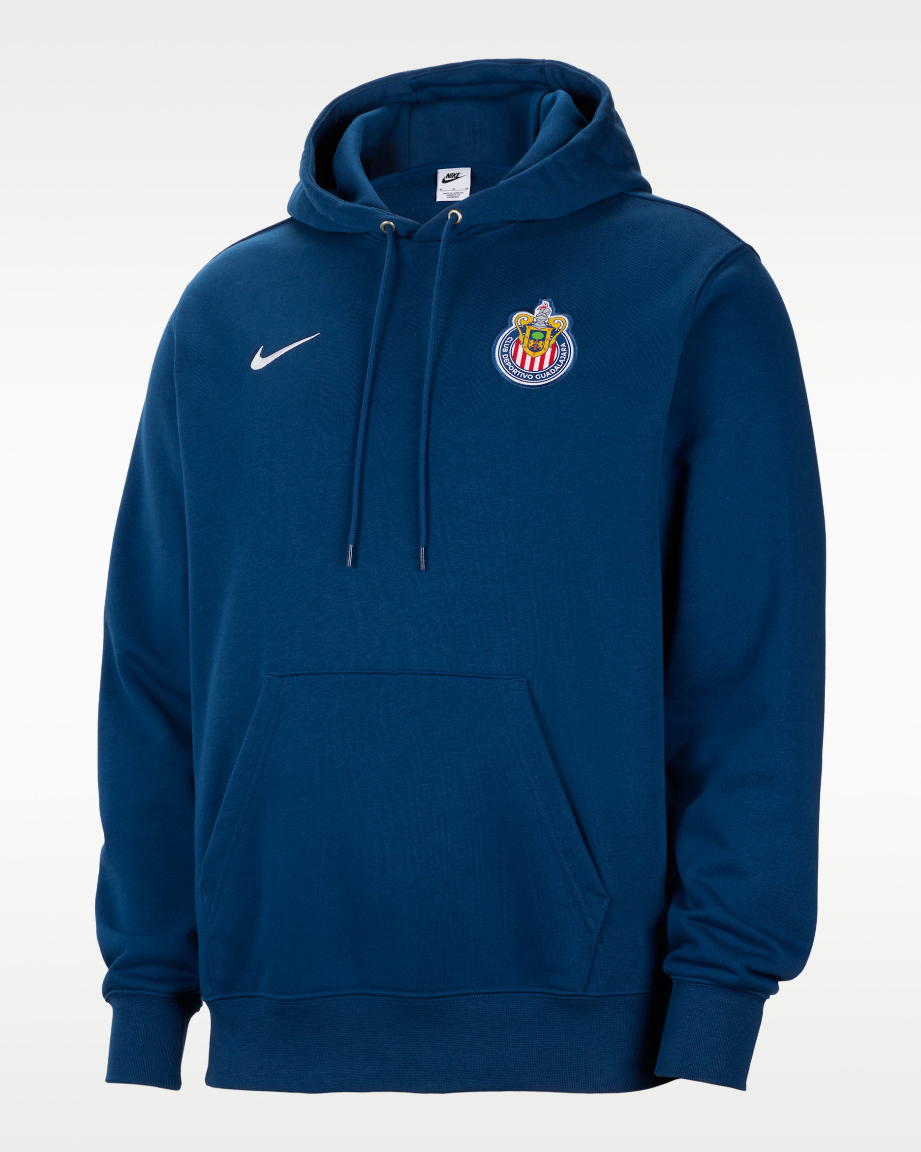 Sudadera con gorro sin cierre de futbol de French Terry Nike Club para hombre Chivas - Azul valiente/Blanco