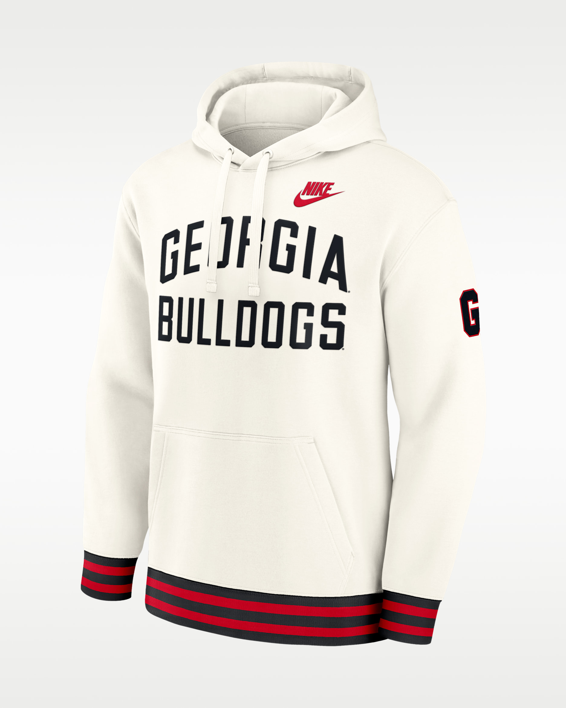Georgia Legacy Men's Nike College Pullover Hoodie - Cream/Black