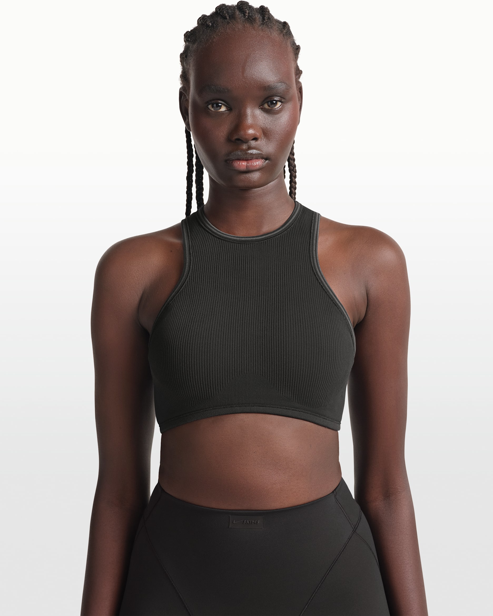 Brassière à dos nageur NikeSKIMS Ribbed Seamless pour femme - NSKM OBSIDIAN/NSKM ARMOR