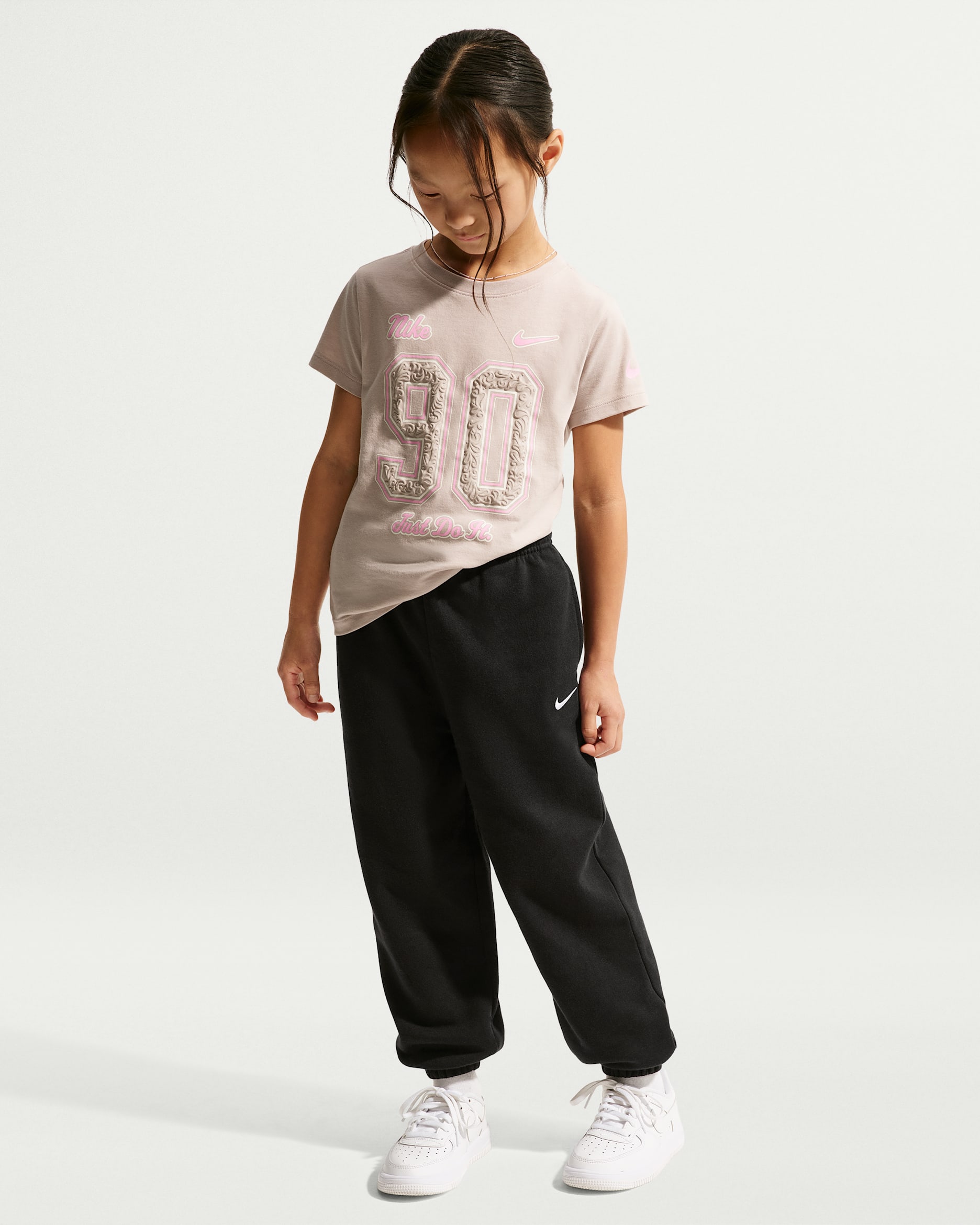 Nike Sportswear Little Kids' Studio Fleece Loose Pants - Black