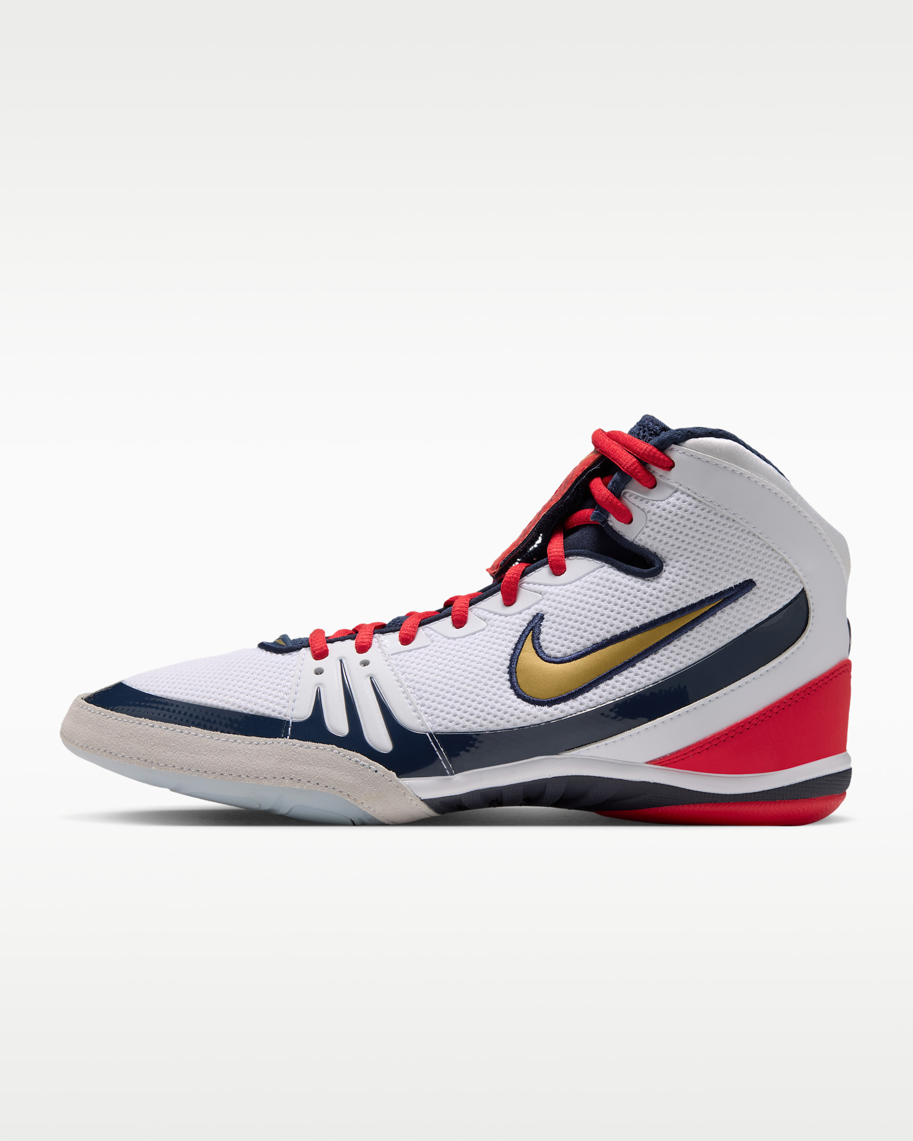 Nike Freek Men's Wrestling Shoes - White/College Navy/University Red/Metallic Gold