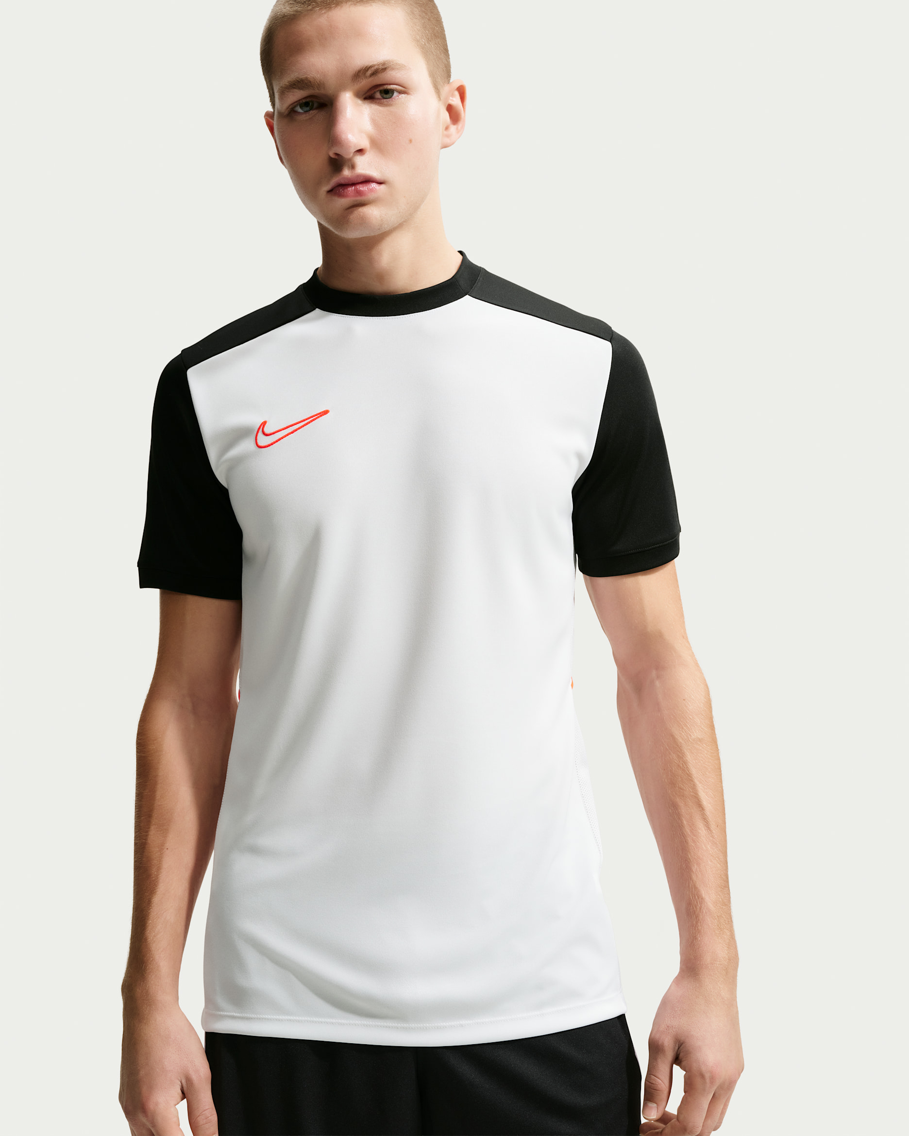 Nike Academy Men's Dri-FIT Short-Sleeve Soccer Top - White/Black/Bright Crimson/Bright Crimson