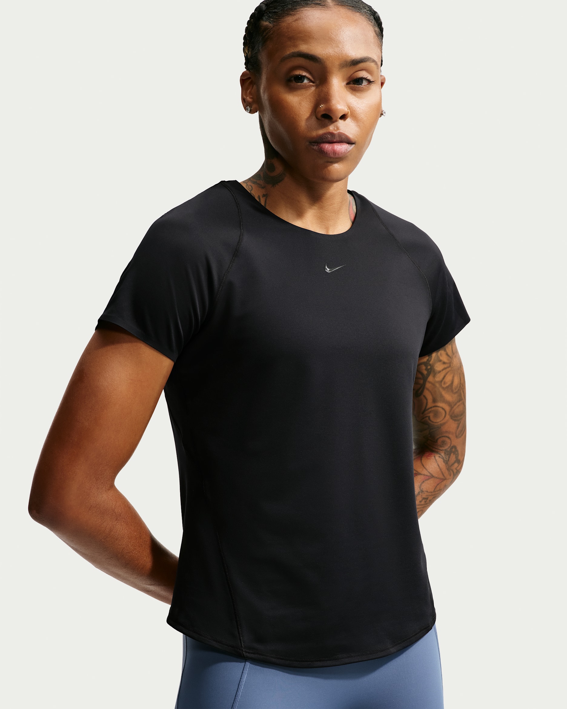 Nike Universa Women's Dri-FIT Short-Sleeve Top - Black/Dark Smoke Grey