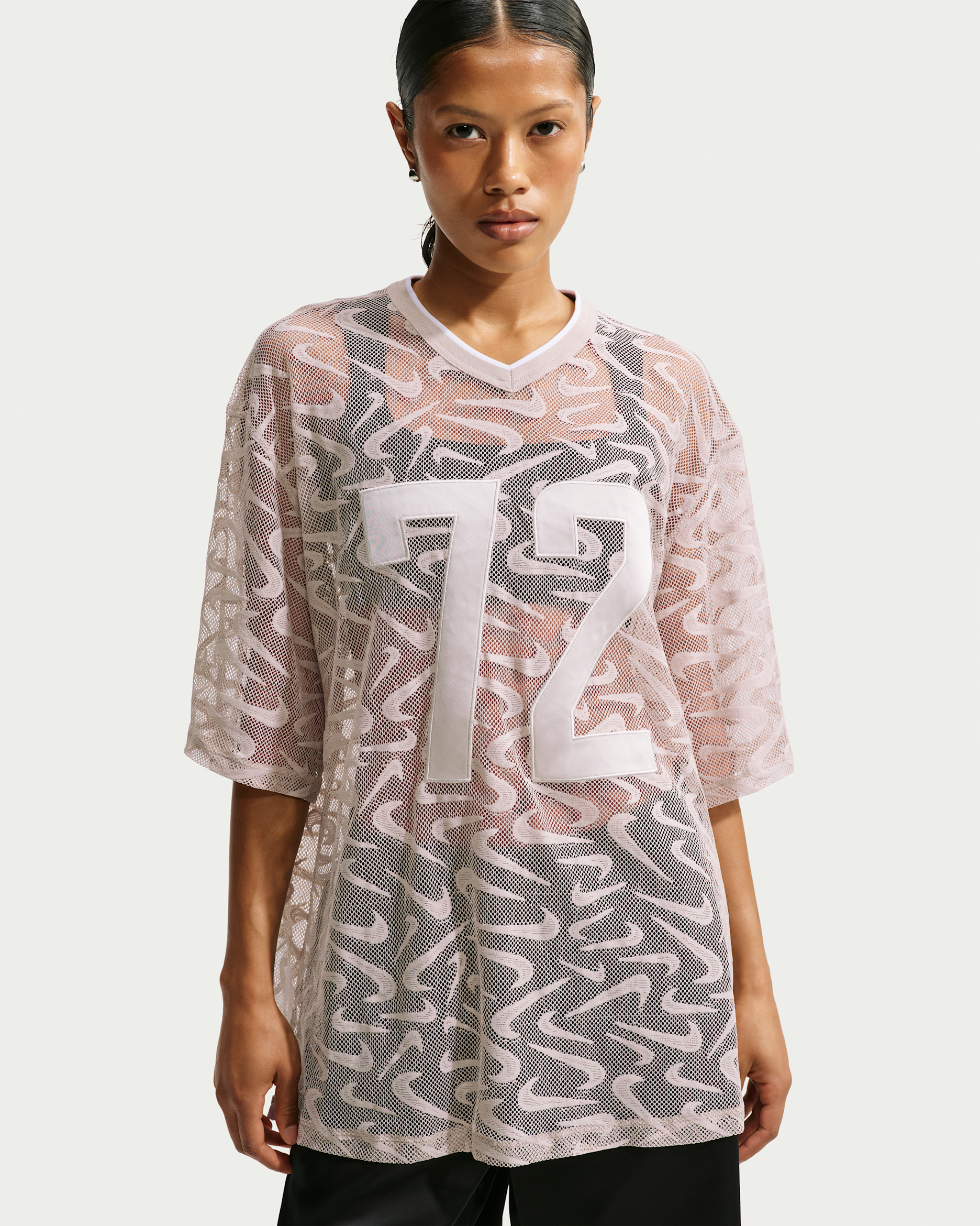 Nike Sportswear Chill Lace oversized damesjersey - Cream II/Light Bone/Wit