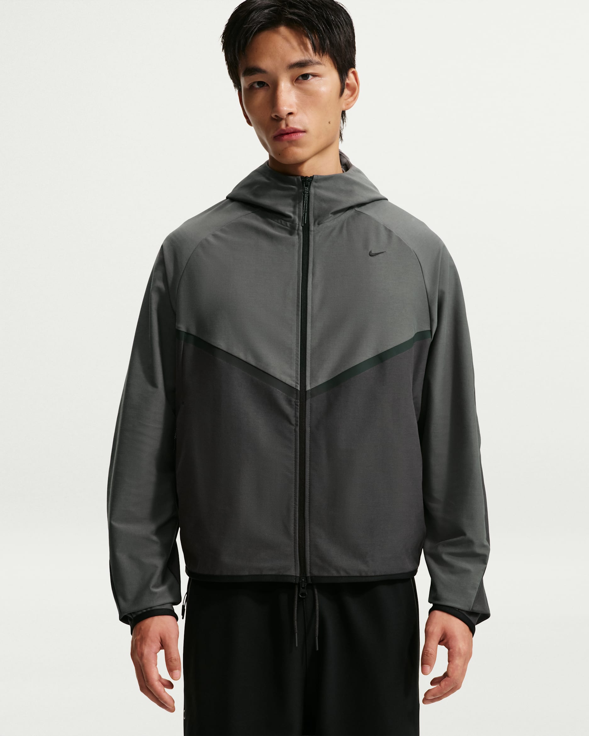 Nike Tech Men's Shori-Knit Full-Zip Windrunner Jacket - Iron Grey/Anthracite/Black