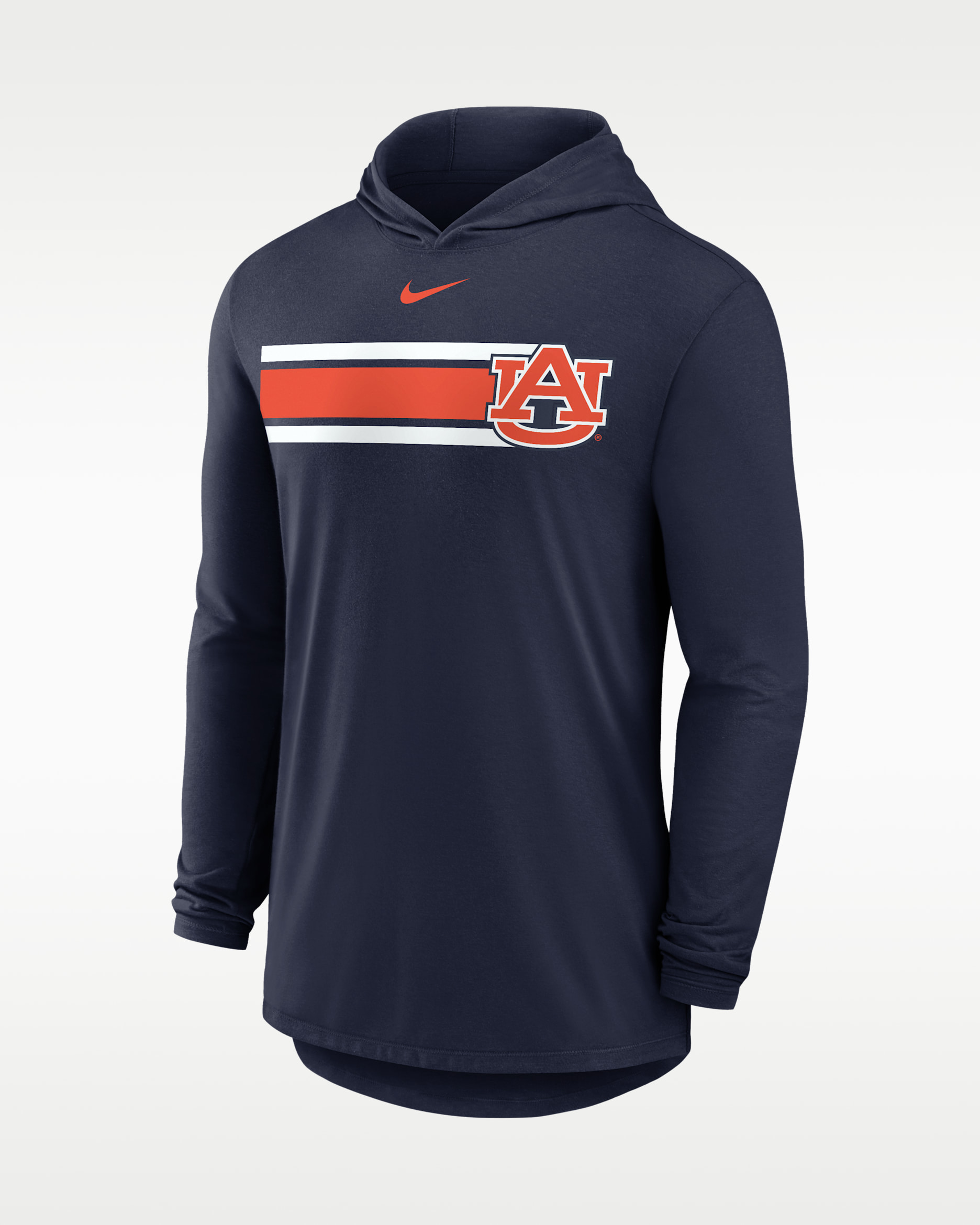 Playera universitaria de manga larga Nike Dri-FIT con gorro para hombre Auburn Primetime Pattern - Azul marino