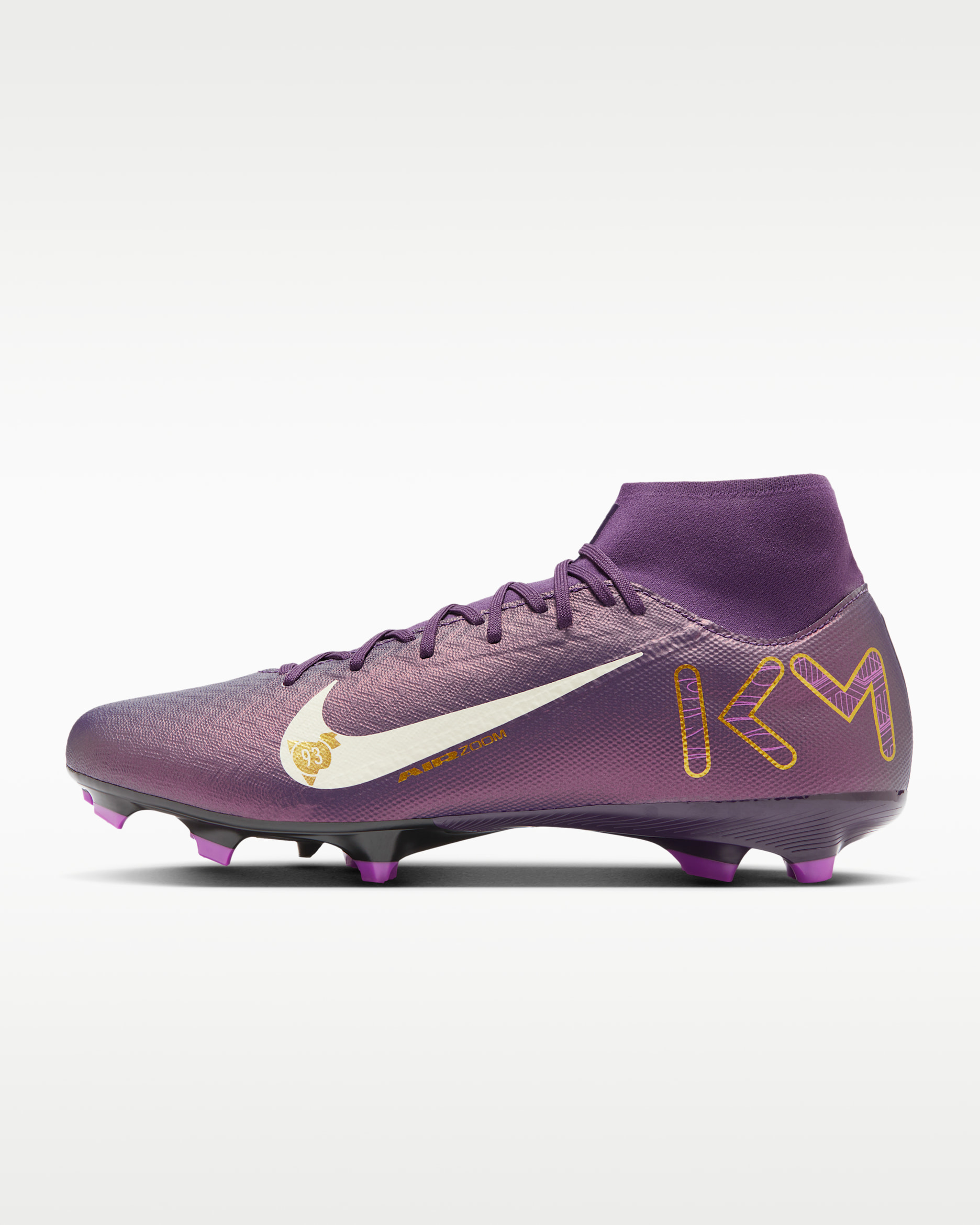 Tacos de fútbol para terrenos múltiples de corte high Nike Mercurial Superfly 10 Academy "Kylian Mbappé" - Morado grandioso/Marfil pálido