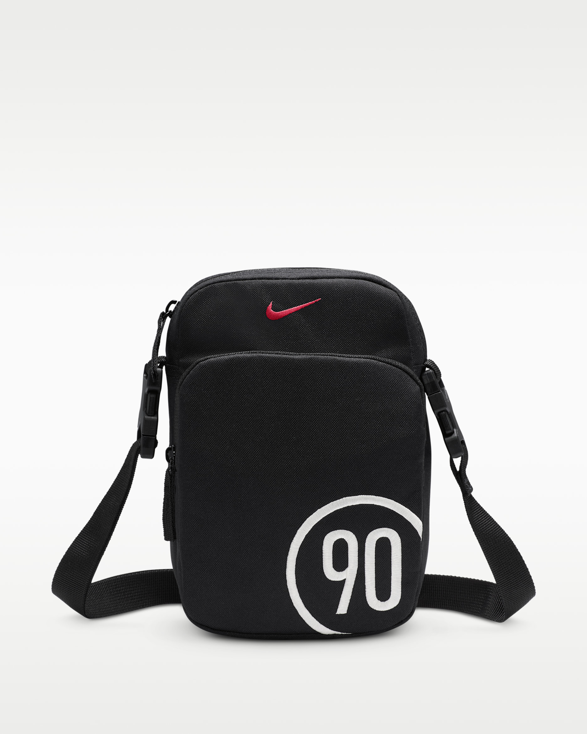 Nike Heritage Total 90 Crossbody-Tasche (4 l) - Schwarz/Schwarz/Gym Red