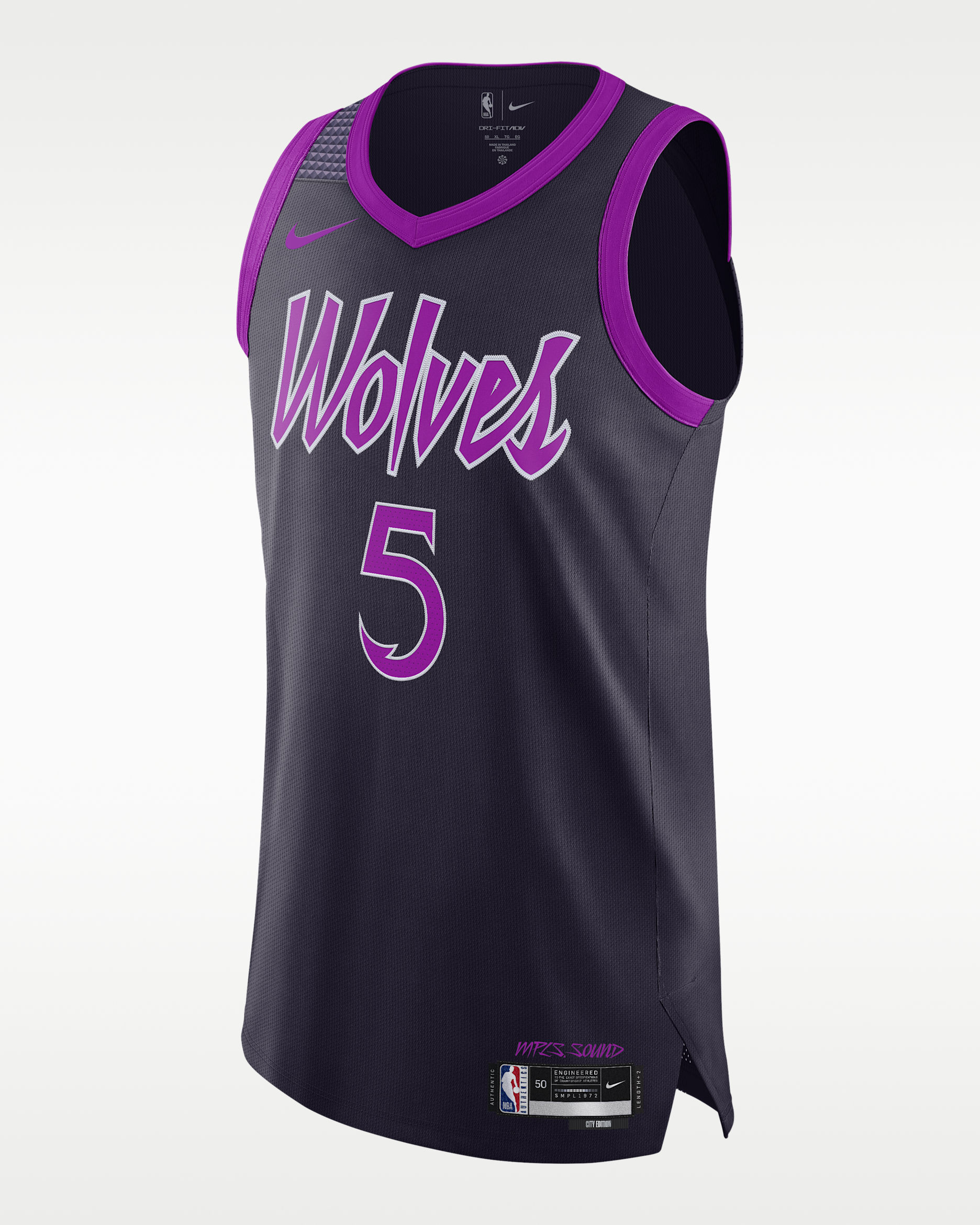 Jersey Nike Dri-FIT ADV de la NBA Authentic para hombre Anthony Edwards Minnesota Timberwolves City Edition - Morado dinastía