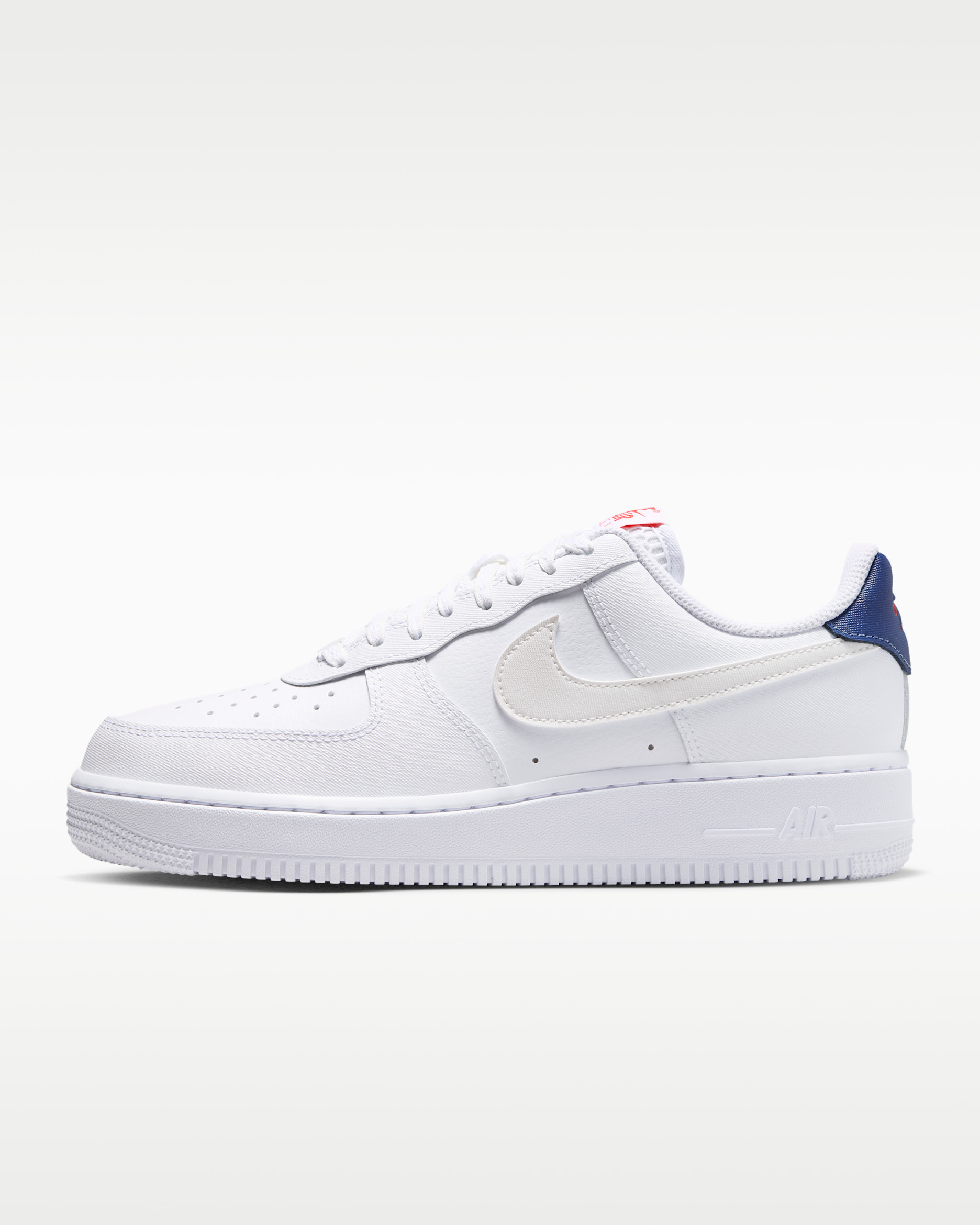 Nike Air Force 1 '07 Schuh (Damen) - Weiß/Blue Void/Fire Red/Metallic Summit White