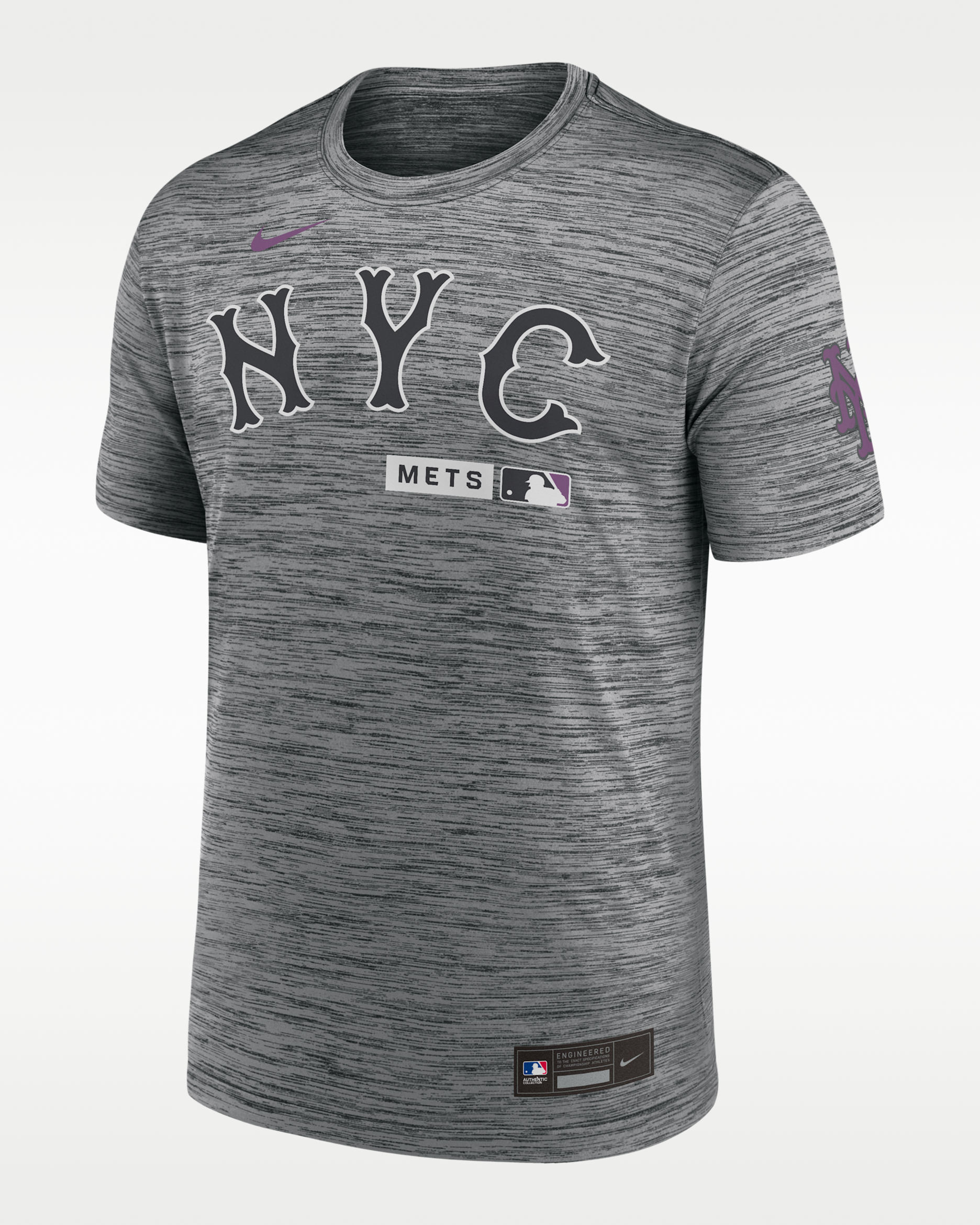 Playera Nike Dri-FIT de la MLB para hombre New York Mets City Connect Velocity - Antracita