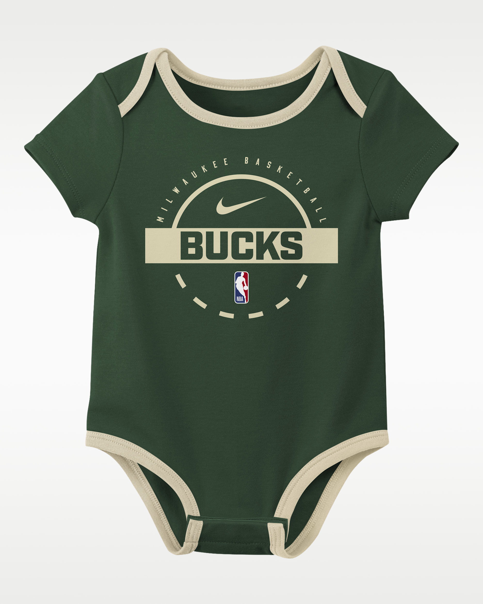 Milwaukee Bucks Baby Nike NBA Bodysuit Set (2-Pack) - Green/Grey/Gold/Gold