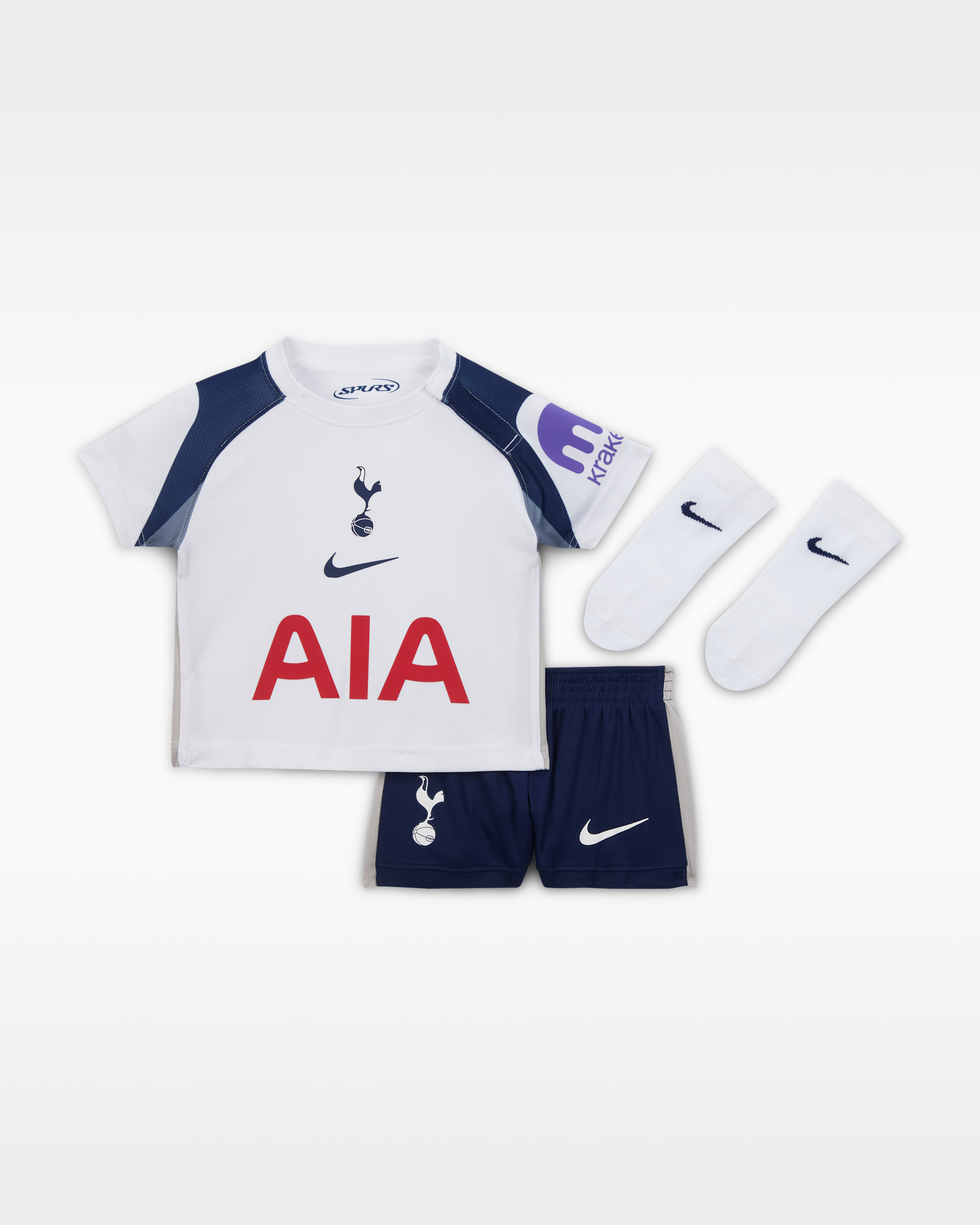 Tottenham Hotspur 2025/26 Stadium Home Baby/Toddler Nike Football Replica 3-Piece Kit - White/Binary Blue/Light Iron Ore/Binary Blue