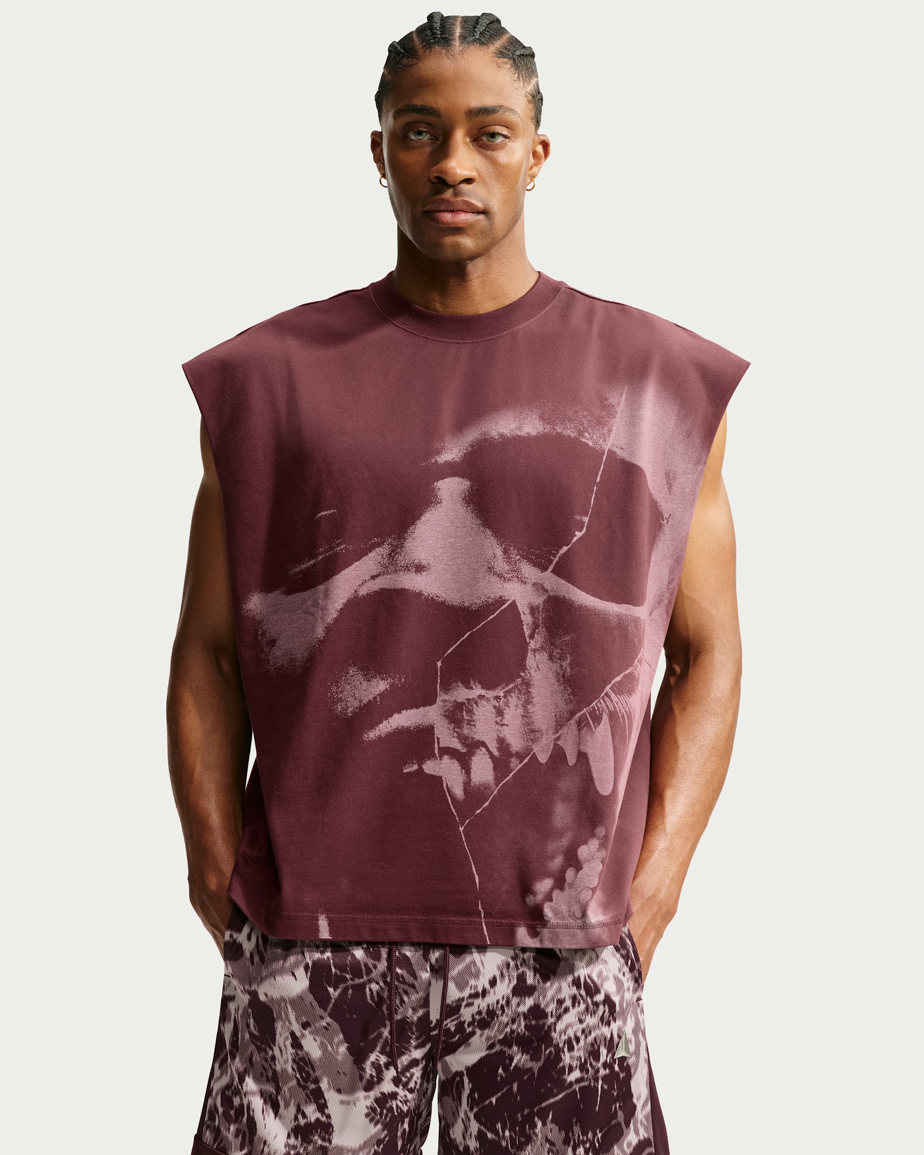Ja Standard Issue Part superior de bàsquet sense mànigues Dri-FIT - Home - Burgundy Crush