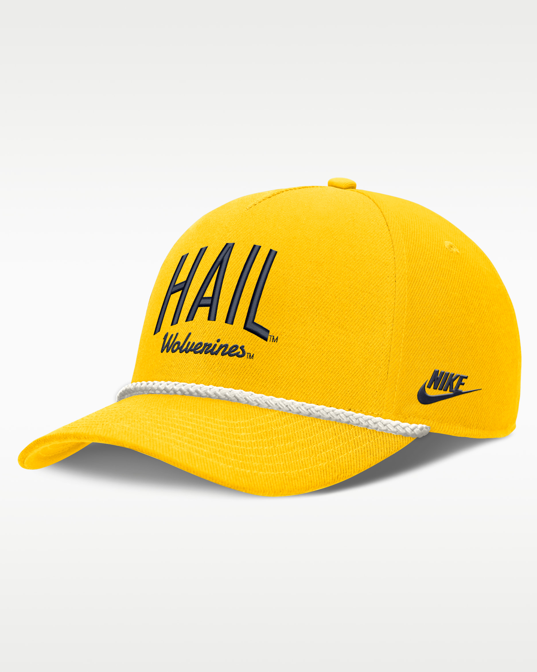 Michigan Legacy Letter Rise Men's Nike Dri-FIT College A-Frame Adjustable Hat - Maize