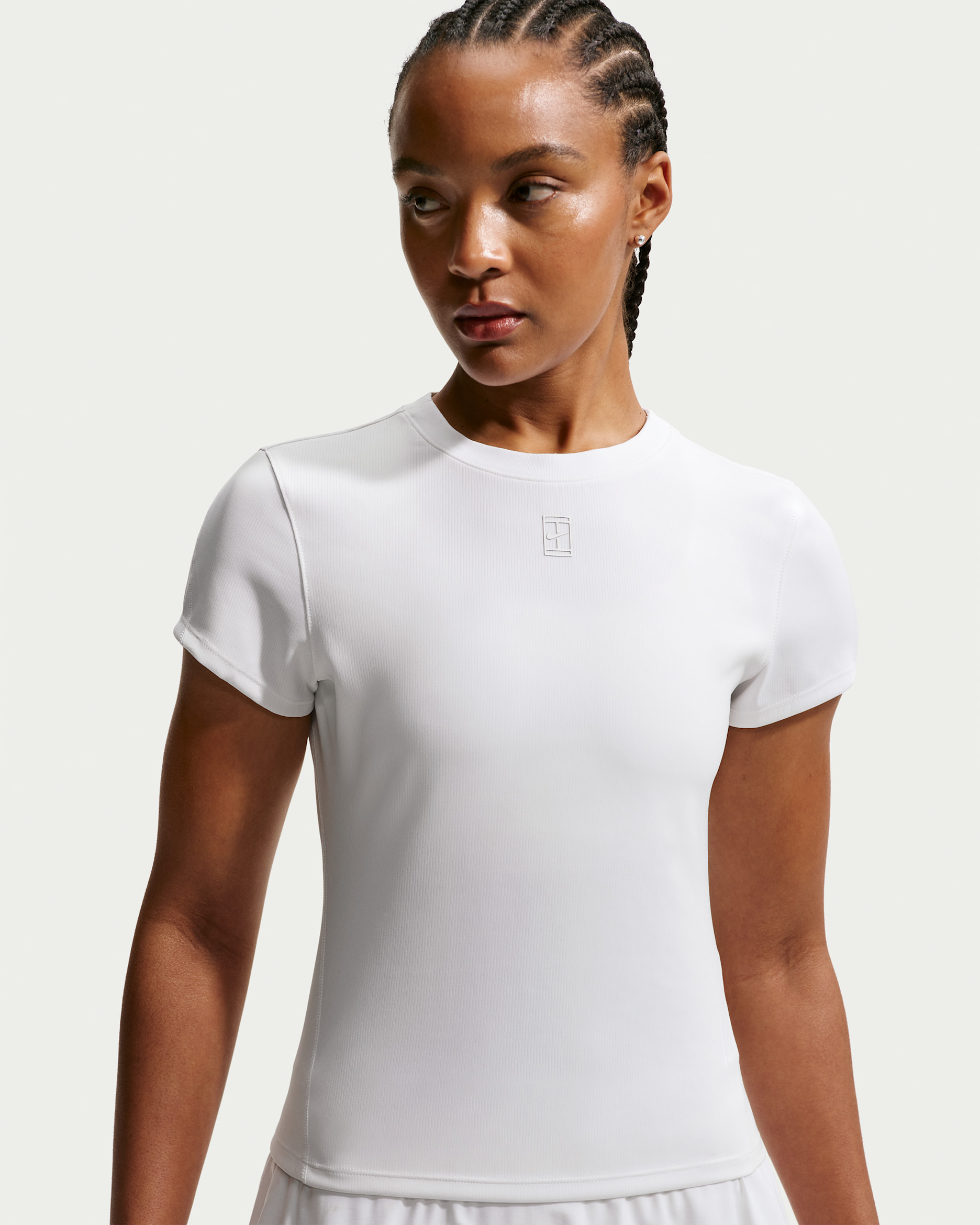 NikeCourt Advantage Women's Dri-FIT Short-Sleeve Tennis Top - White/White