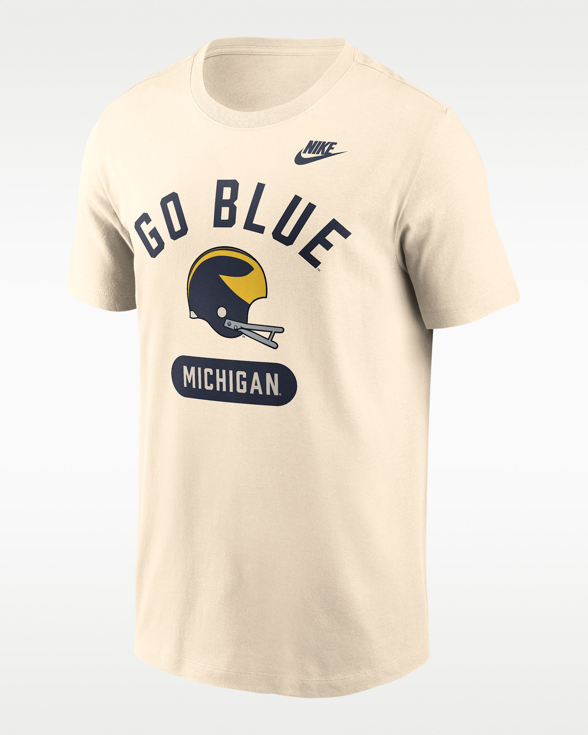 Michigan Legacy Arch Helmet Men's Nike College T-Shirt - Natural